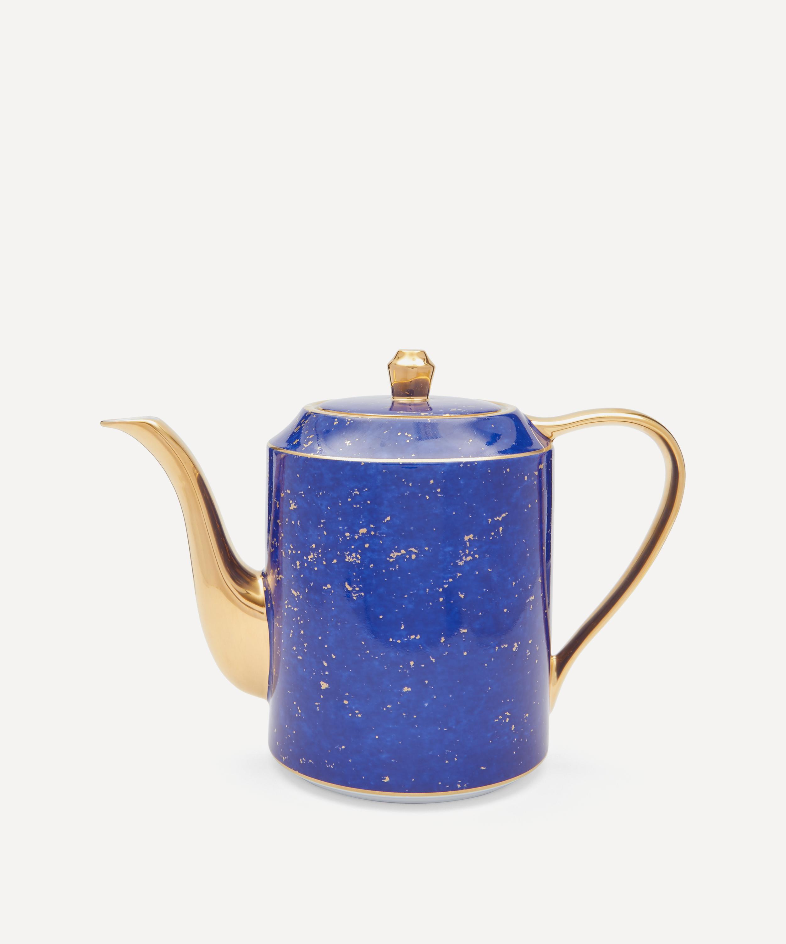 L'objet Lapis 24k Gold & Porcelain Teapot In Blue