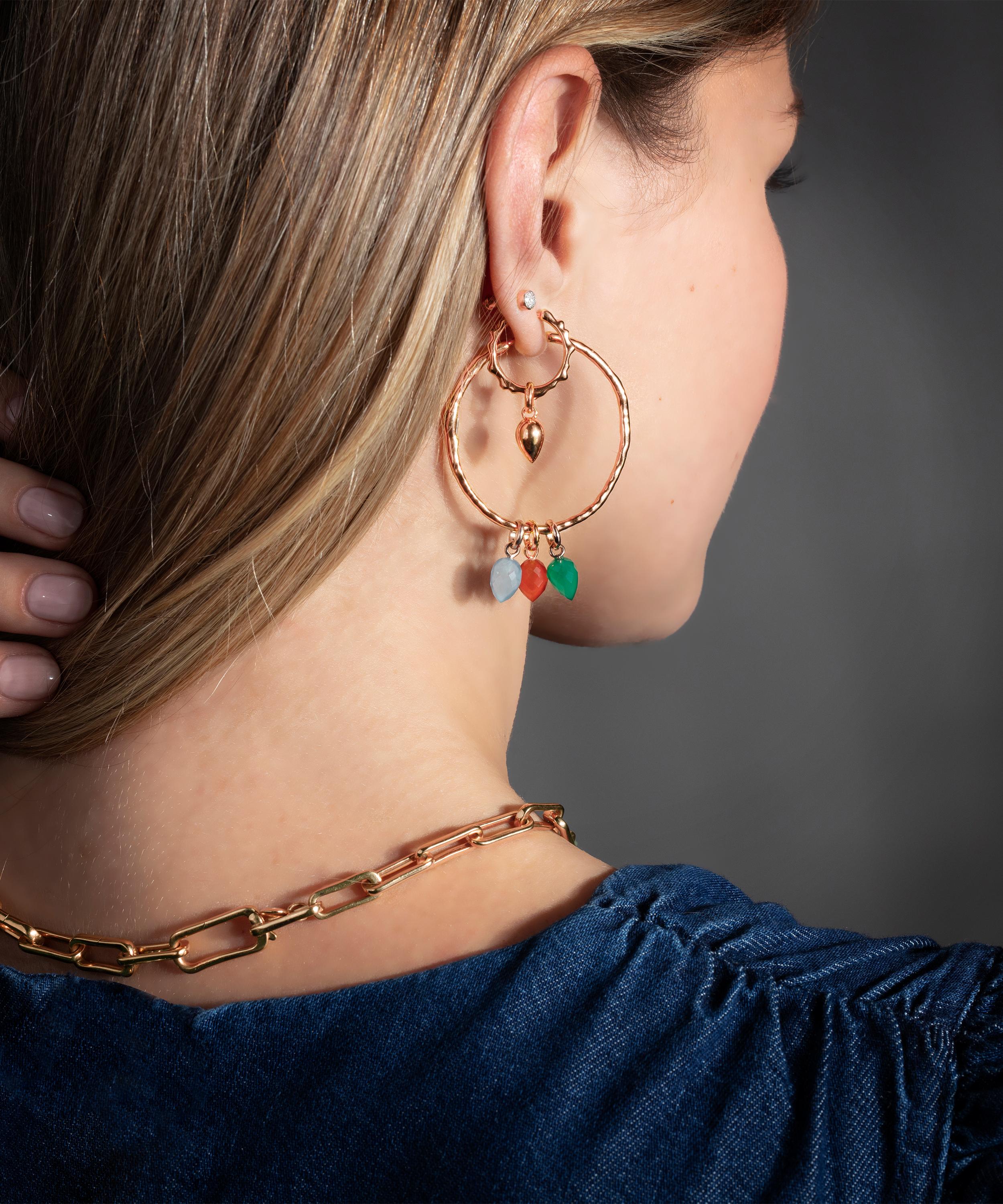 Monica Vinader Rose Gold Plated Vermeil Silver Siren Muse Large Hoop Earrings In Rose Gold