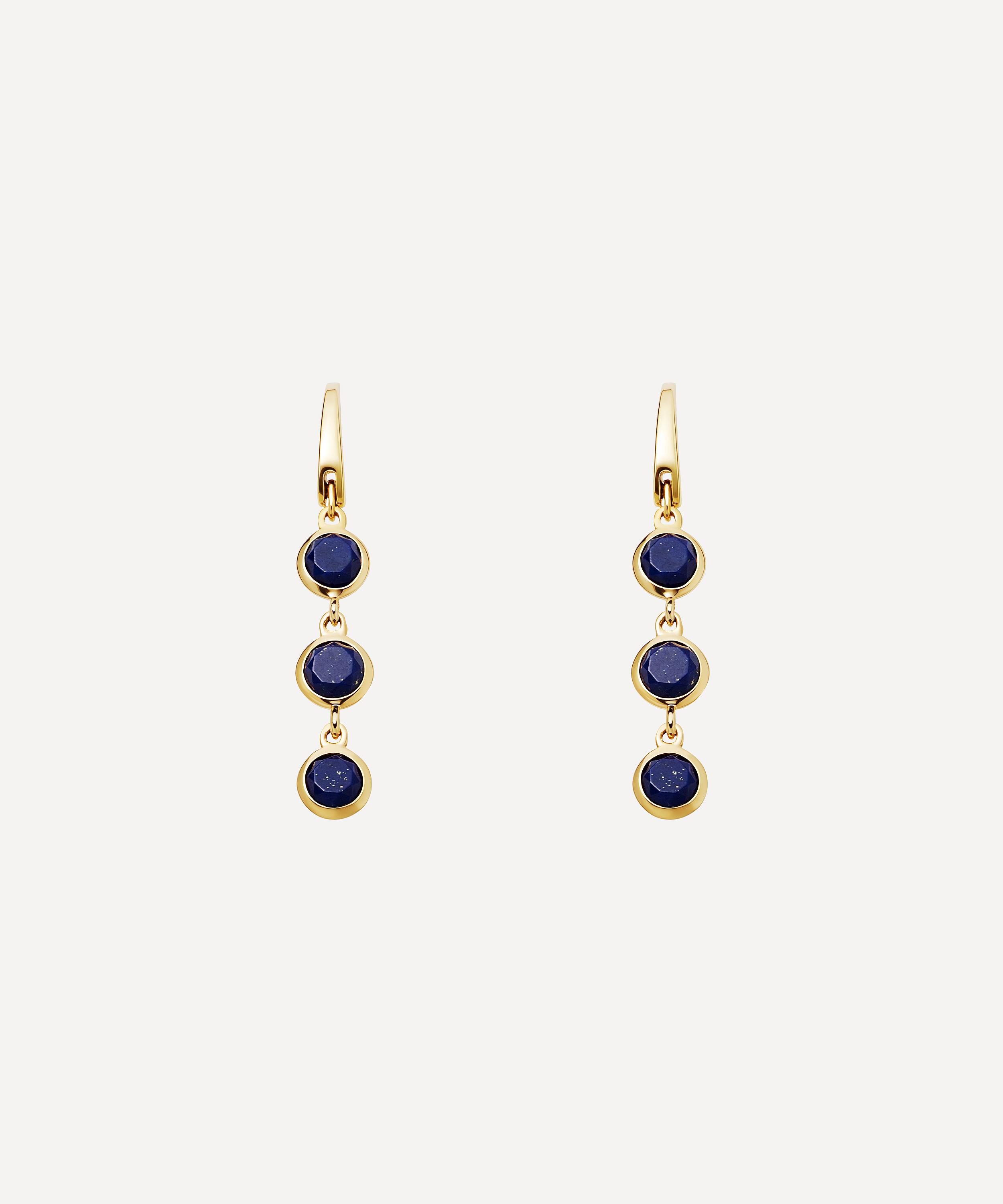ASTLEY CLARKE ASTLEY CLARKE GOLD PLATED VERMEIL SILVER STILLA TRIPLE LAPIS LAZULI DROP EARRINGS 000702402