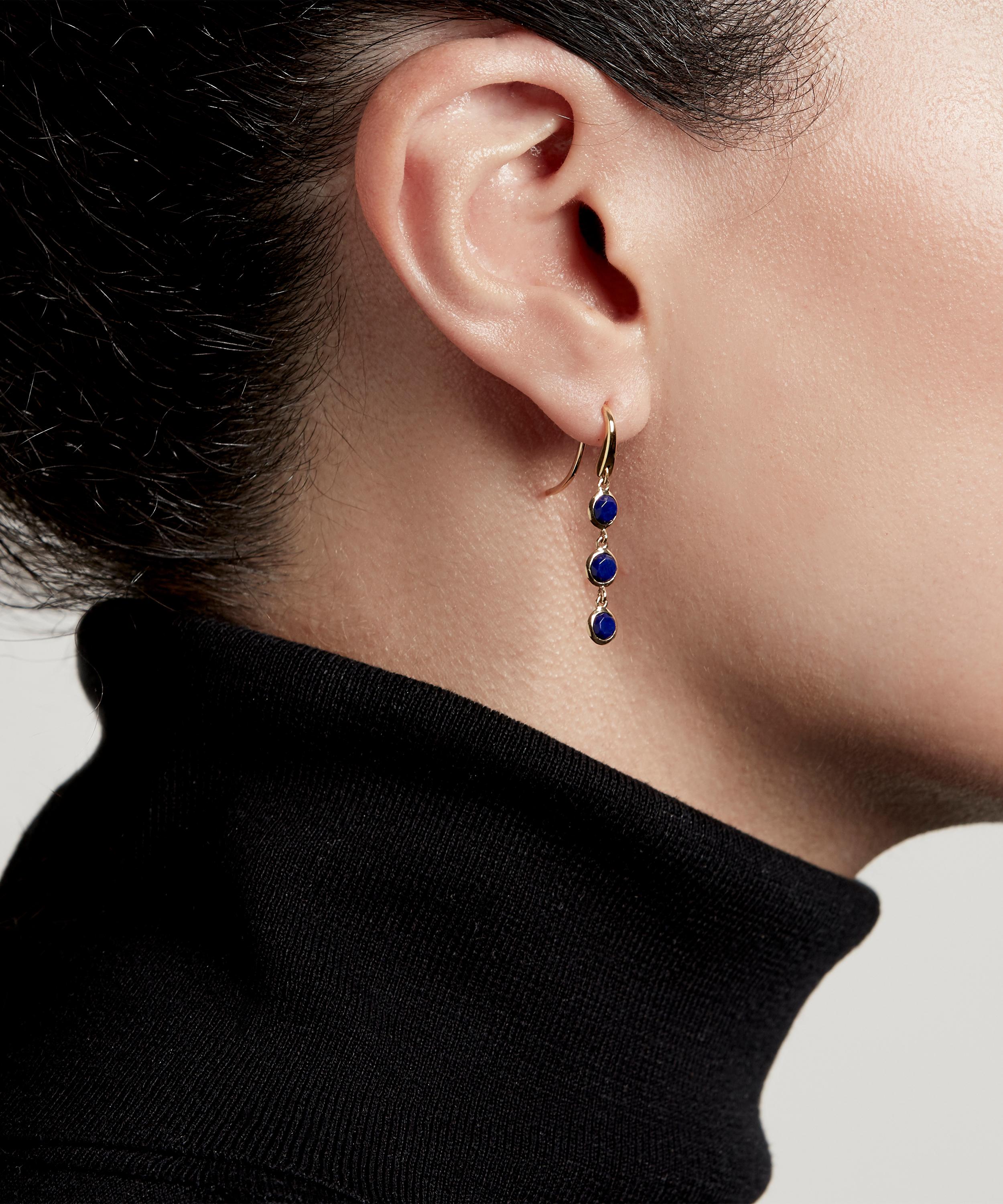 ASTLEY CLARKE ASTLEY CLARKE GOLD PLATED VERMEIL SILVER STILLA TRIPLE LAPIS LAZULI DROP EARRINGS 000702402