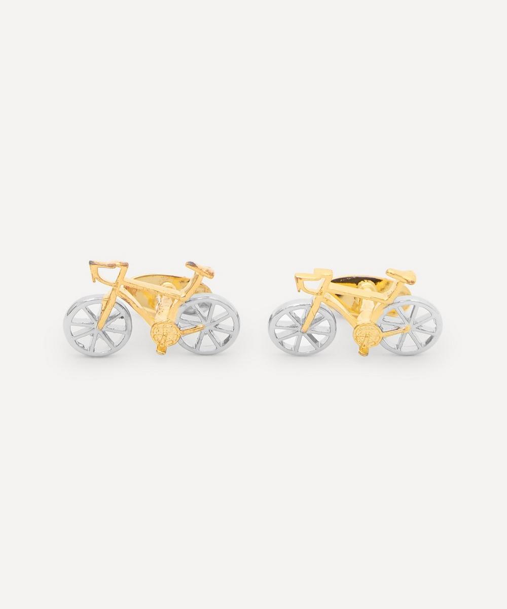 Paul Smith Racing Bicycle Cufflinks In Gold