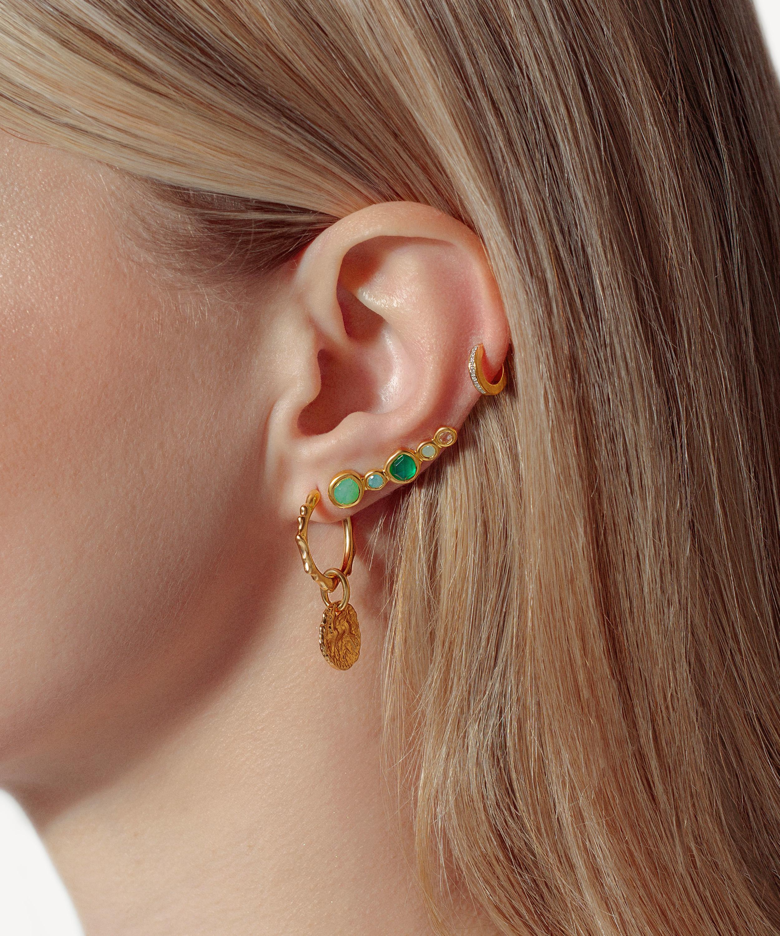 MONICA VINADER MONICA VINADER GOLD PLATED VERMEIL SILVER SIREN TONAL MULTI-STONE CLIMBER EARRINGS 000703847