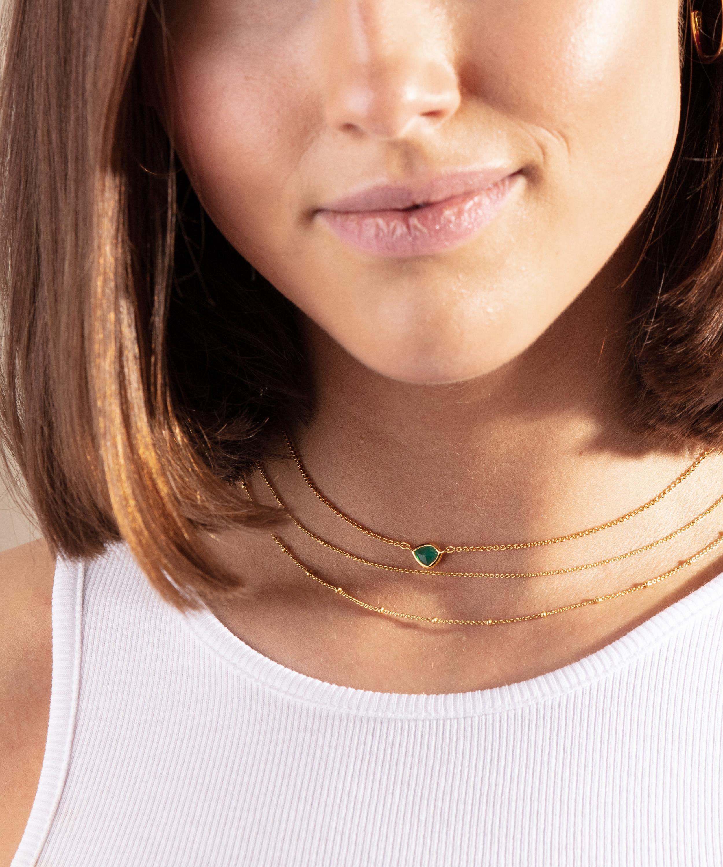 Monica Vinader Siren Mini Nugget 18ct Gold-plated Sterling Silver And Green Onyx Necklace In Gold