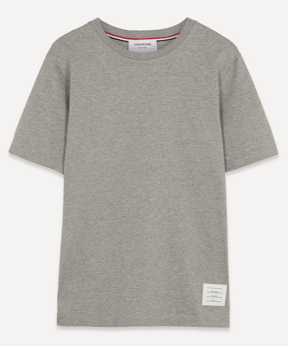 Thom Browne Side Split Cotton T-shirt In Light Grey