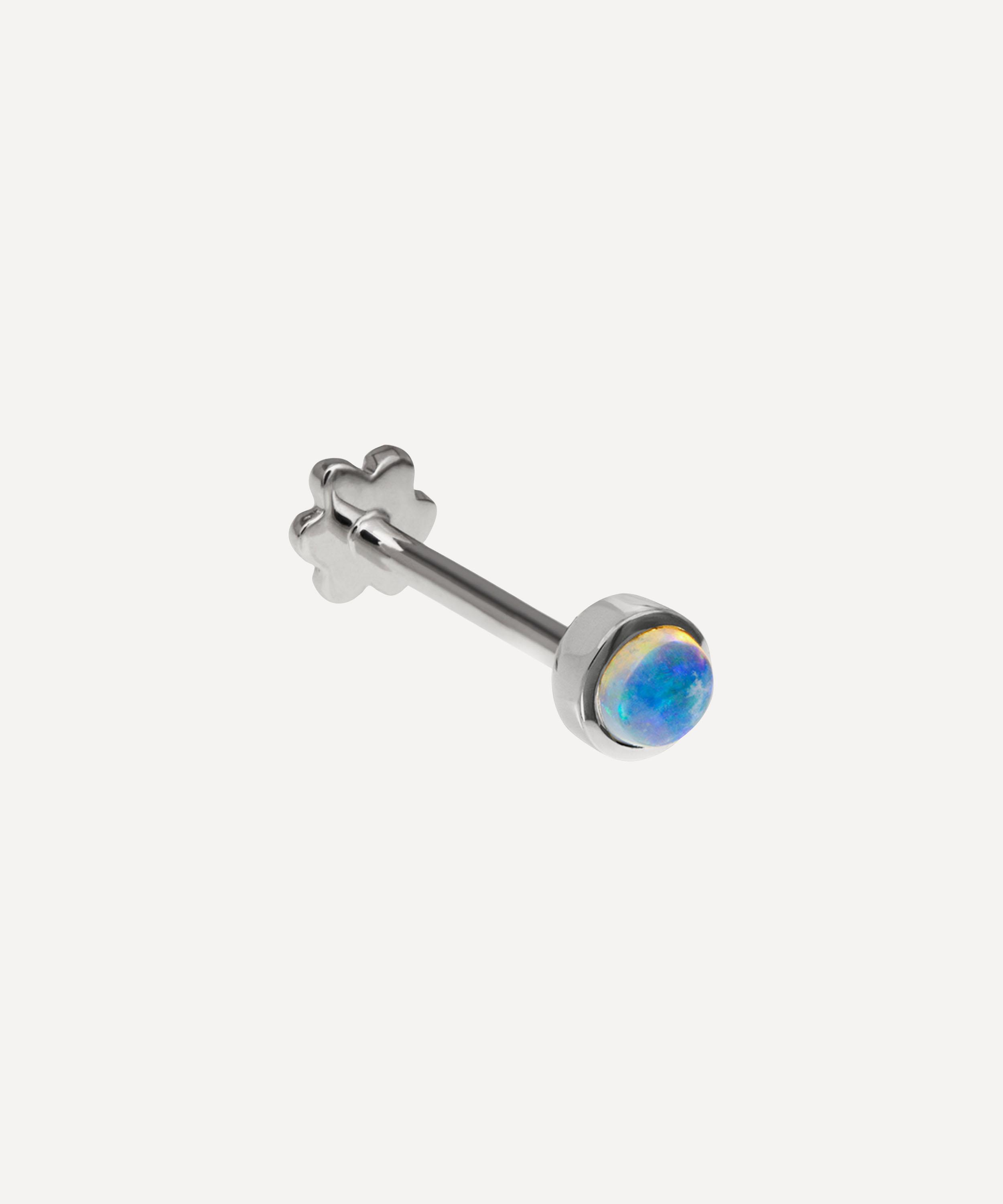 Maria Tash 3mm Opal Threaded Stud Earring In White Gold