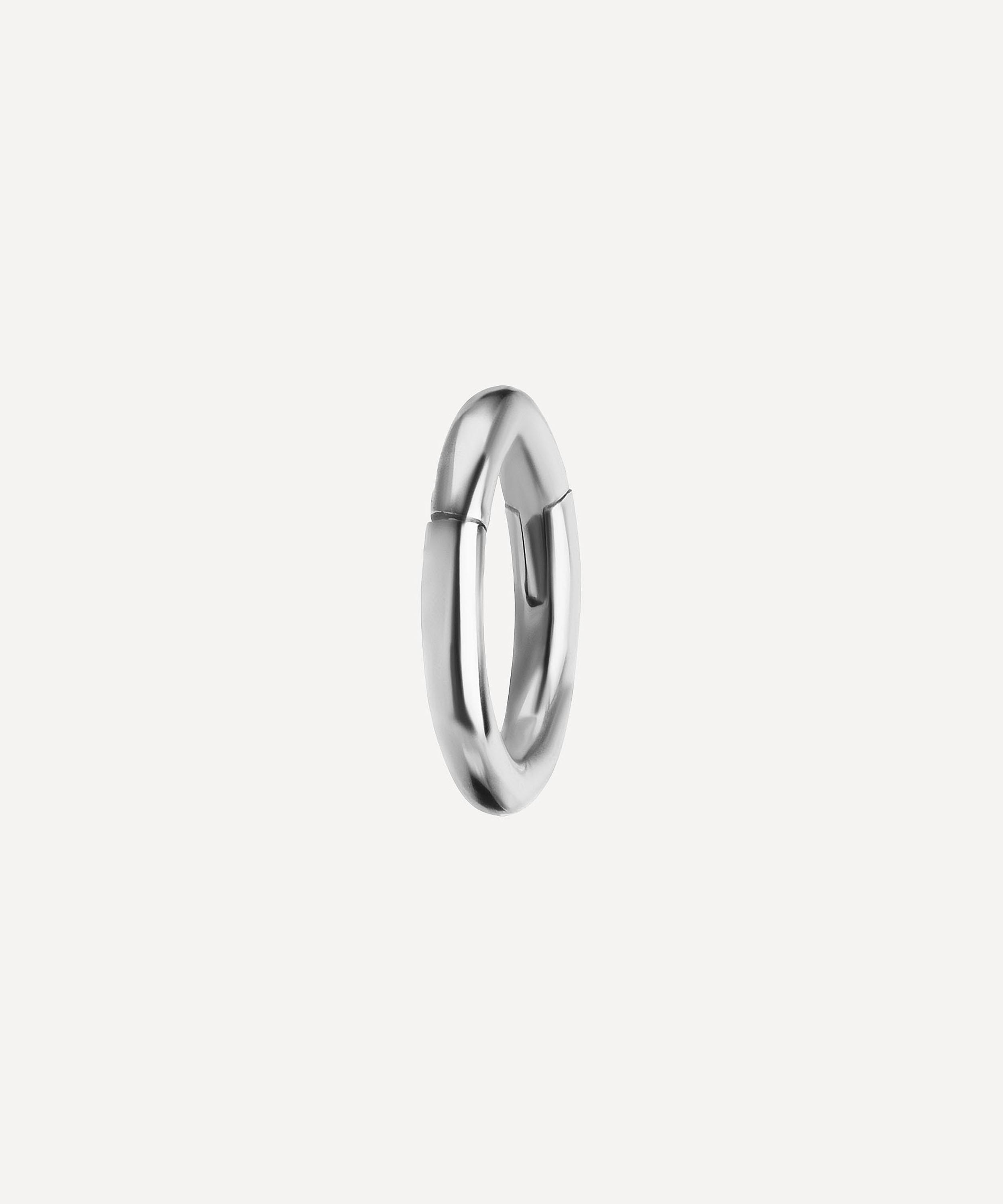 Shop Maria Tash 14ct 5mm Plain Gold Hoop Earring In White Gold