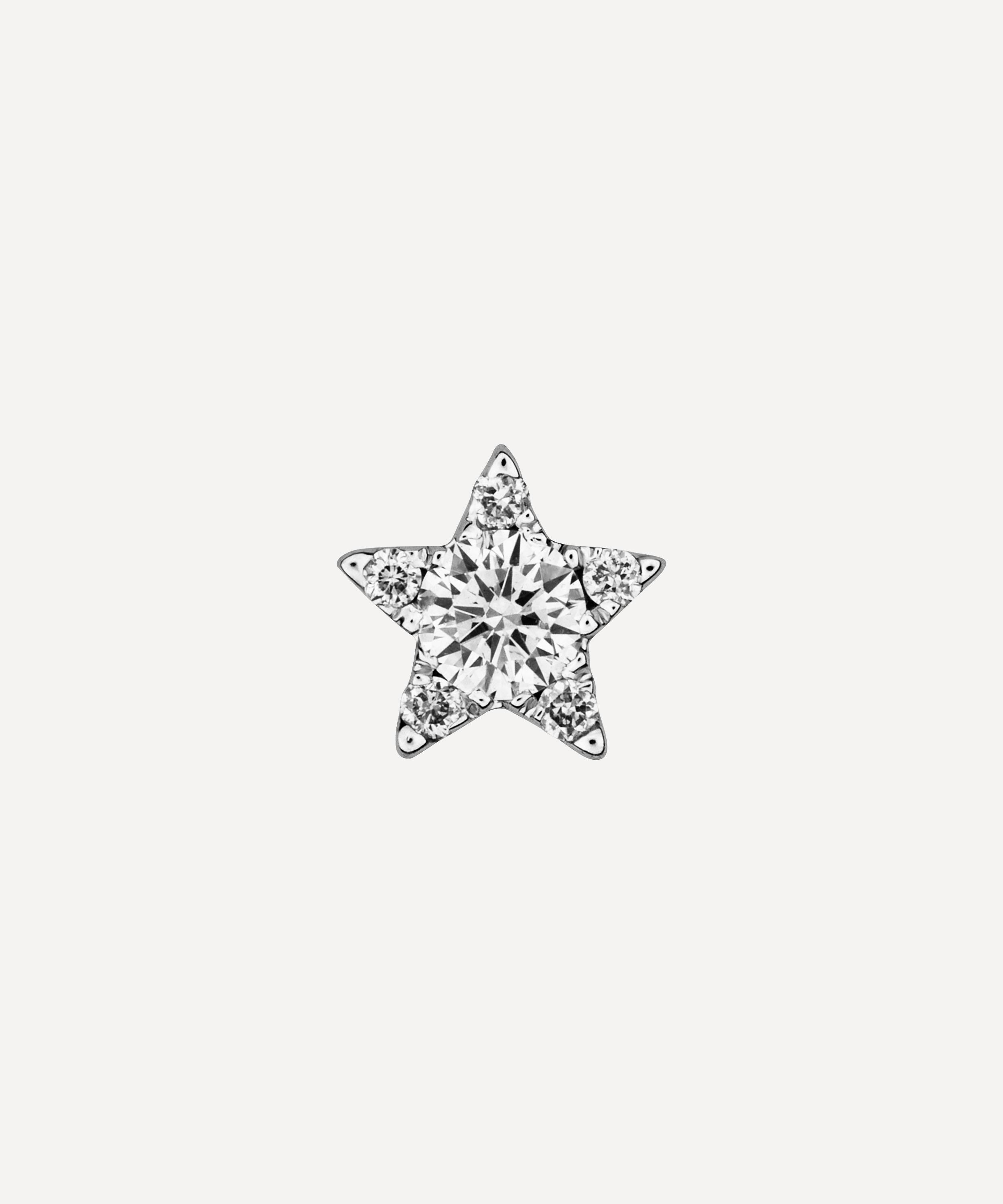 Maria Tash 18ct 4.5mm Diamond Star Single Threaded Stud Earring In White Gold