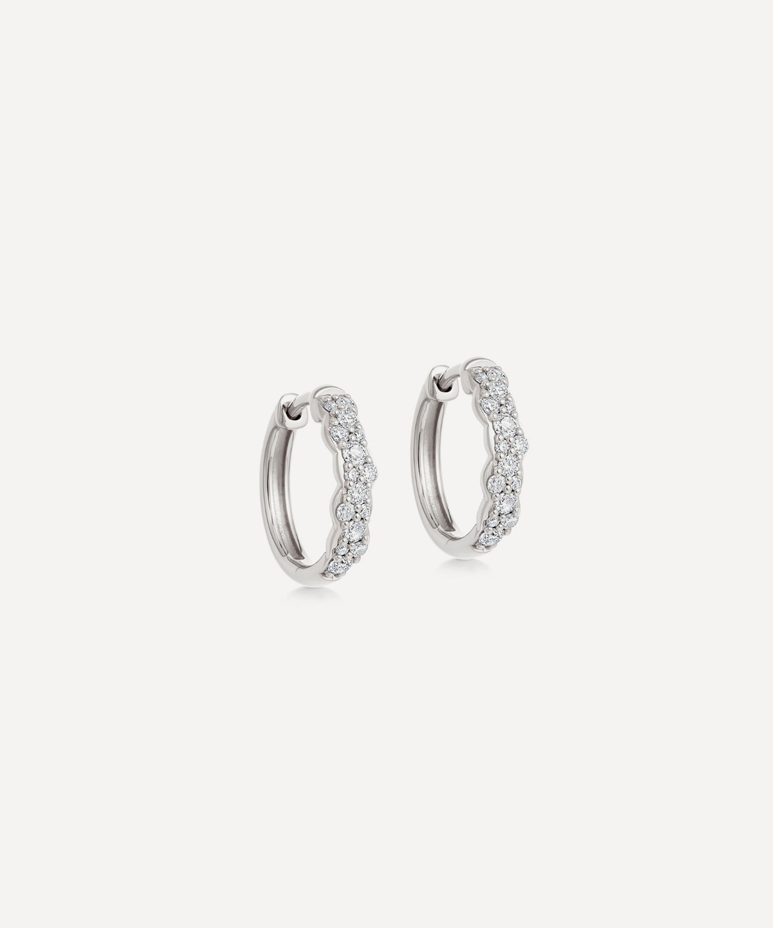 ASTLEY CLARKE ASTLEY CLARKE 14CT WHITE GOLD MEDIUM INTERSTELLAR DIAMOND HOOP EARRINGS 