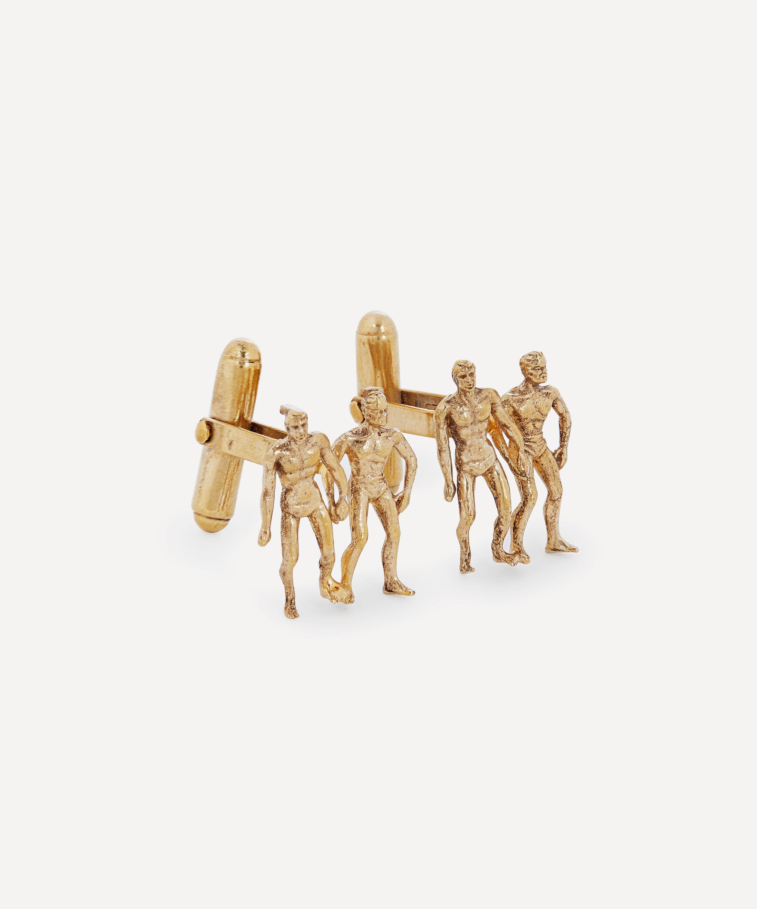 Shop Designer Vintage Mens Turn Of The Century Silver-gilt Cufflinks In Gold