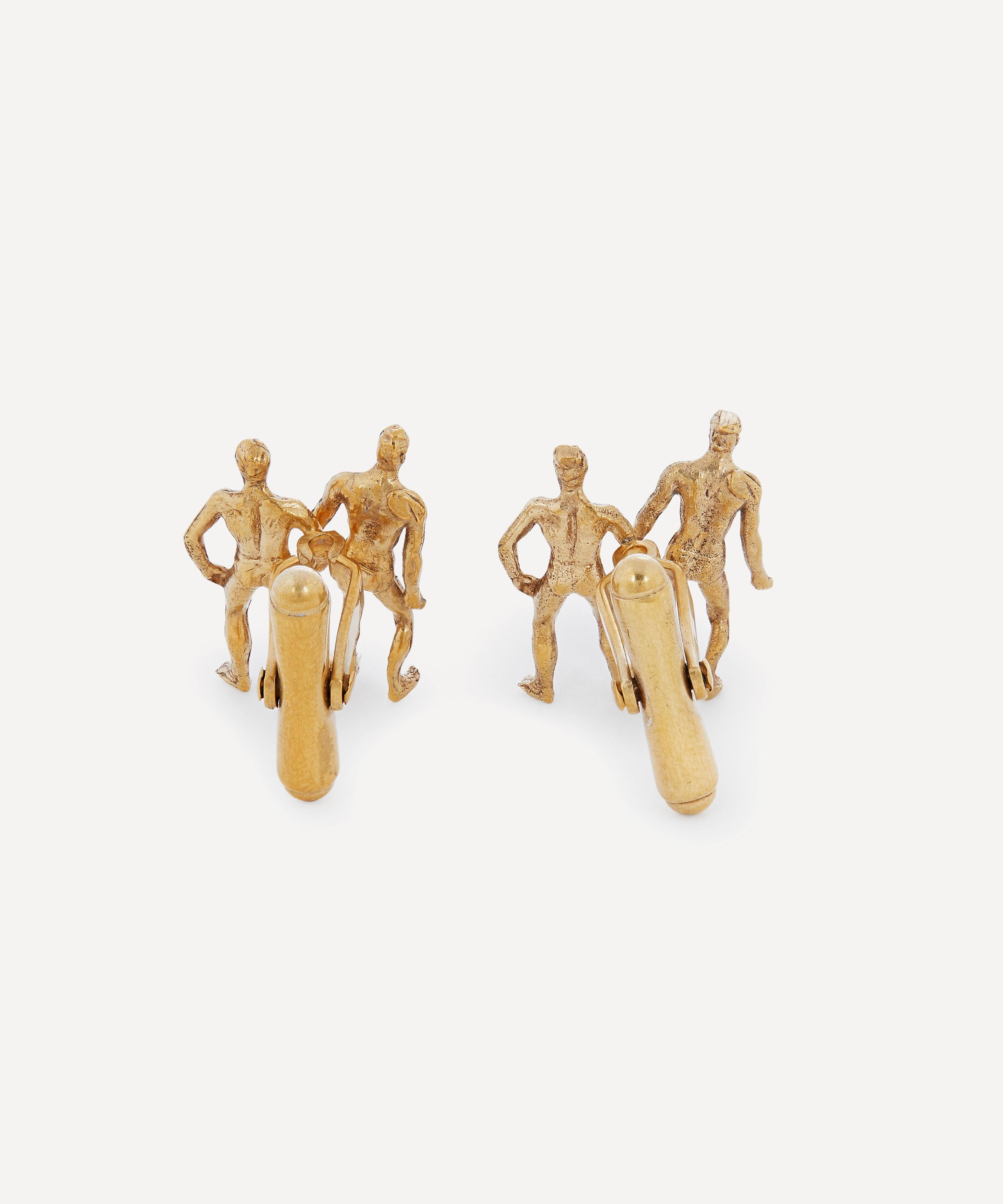 Shop Designer Vintage Mens Turn Of The Century Silver-gilt Cufflinks In Gold
