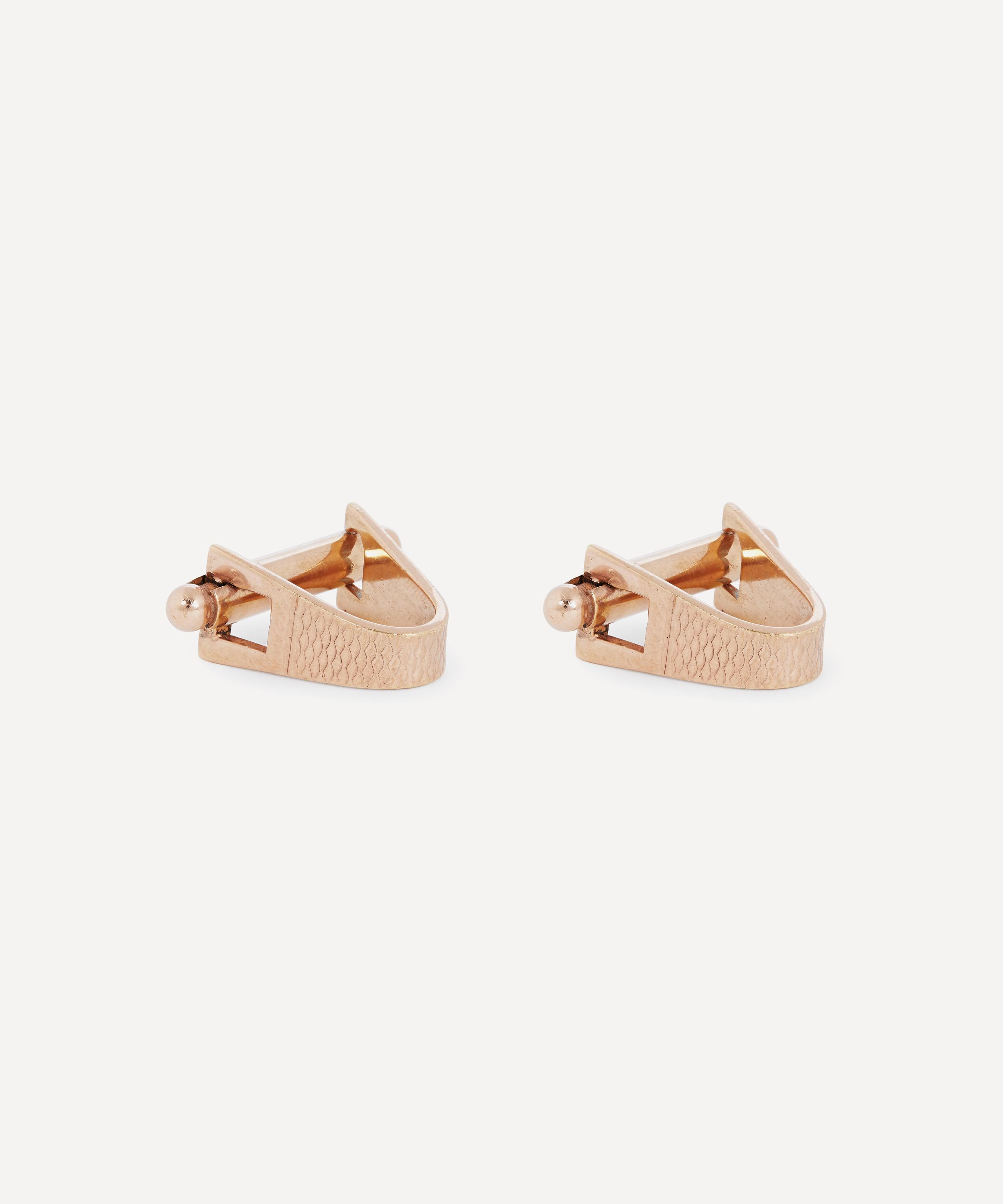 Shop Designer Vintage Mens 1940s Arch Gilt Cufflinks In Gold