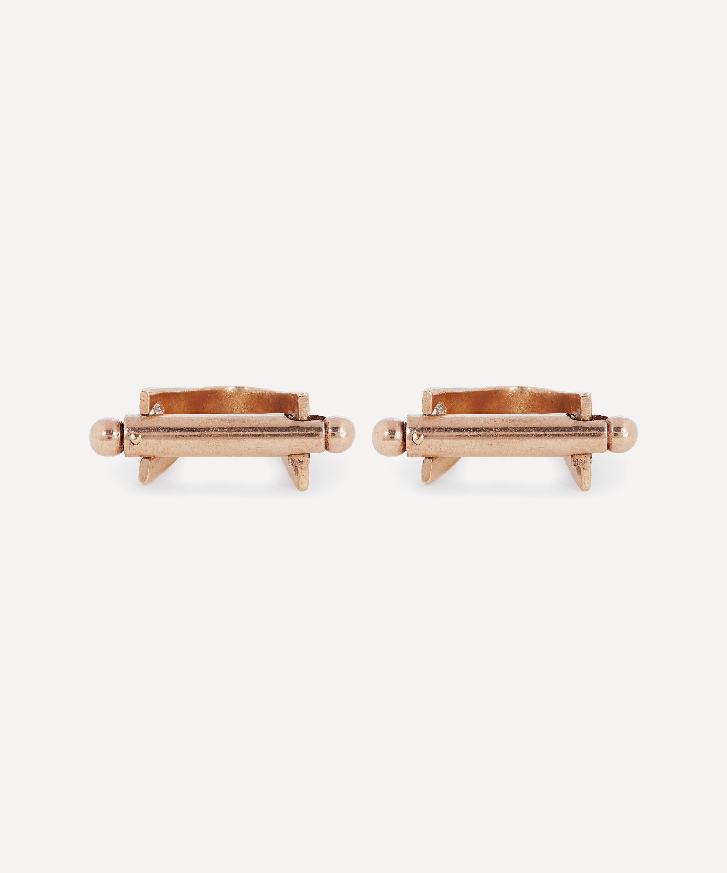 Shop Designer Vintage Mens 1940s Arch Gilt Cufflinks In Gold