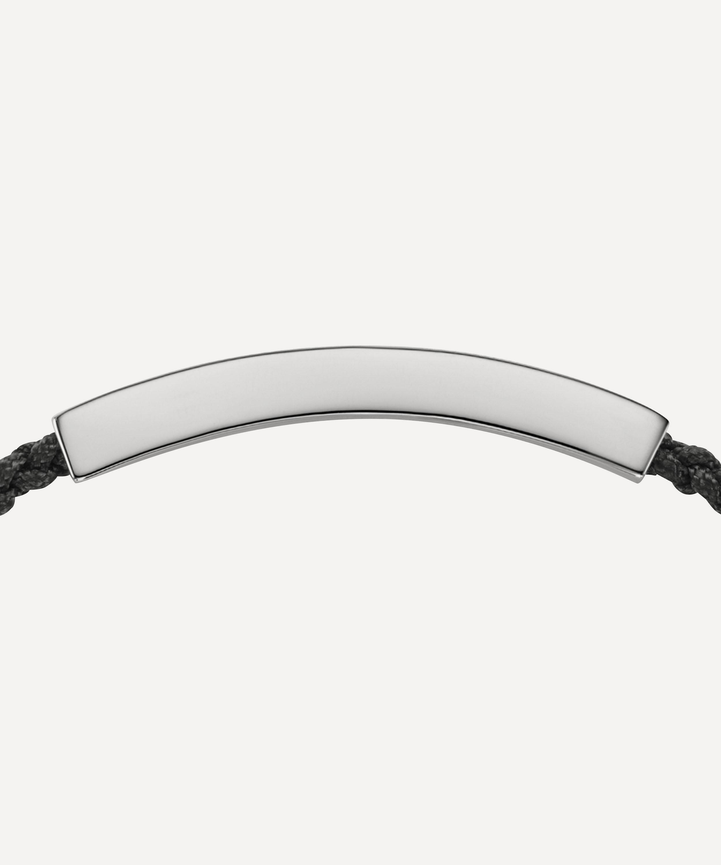 Shop Monica Vinader Silver Linear Large Men's Friendship Bracelet In Black