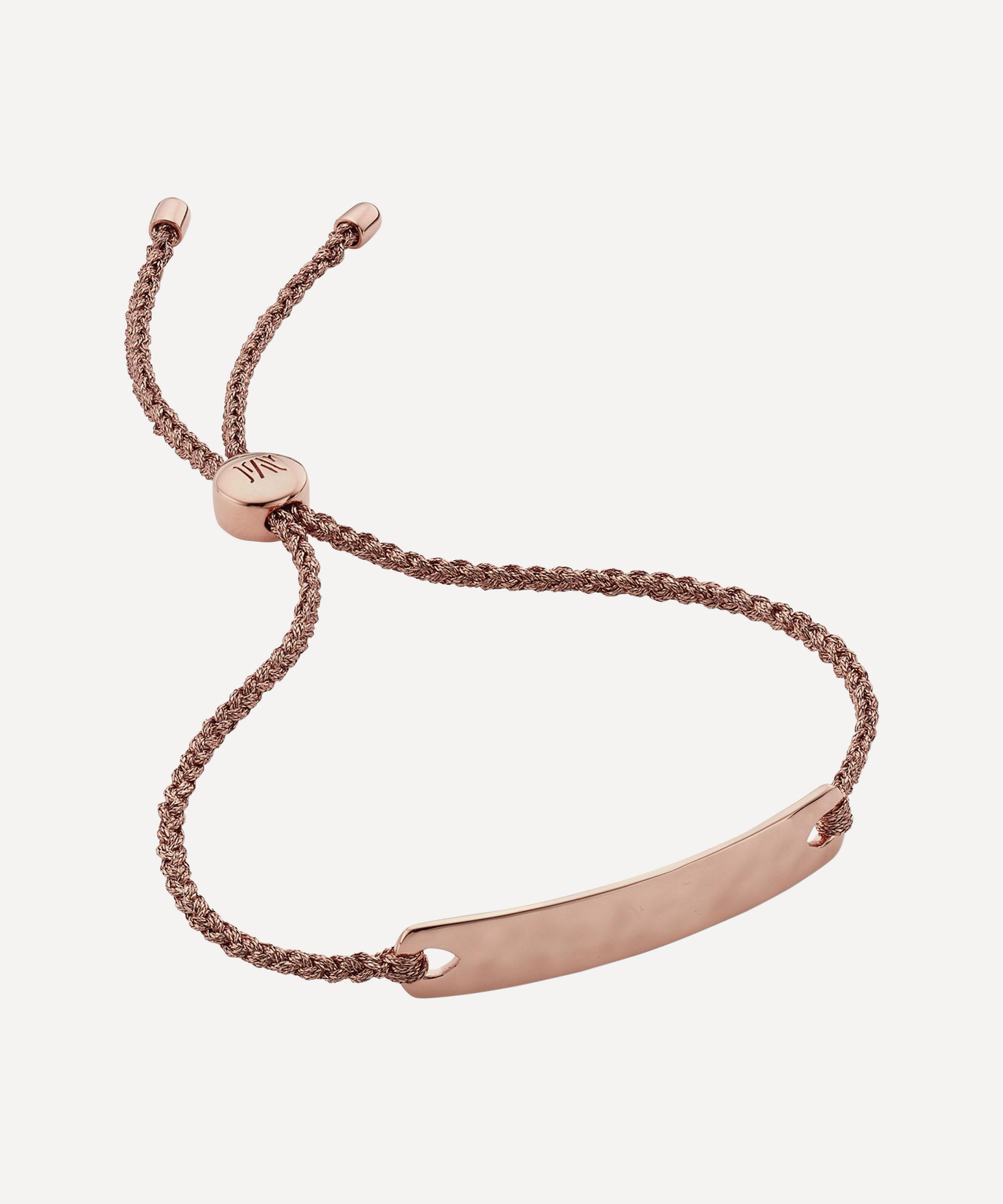 Monica Vinader Engravable Havana Mini Friendship Bracelet In Rose Gold Metallica