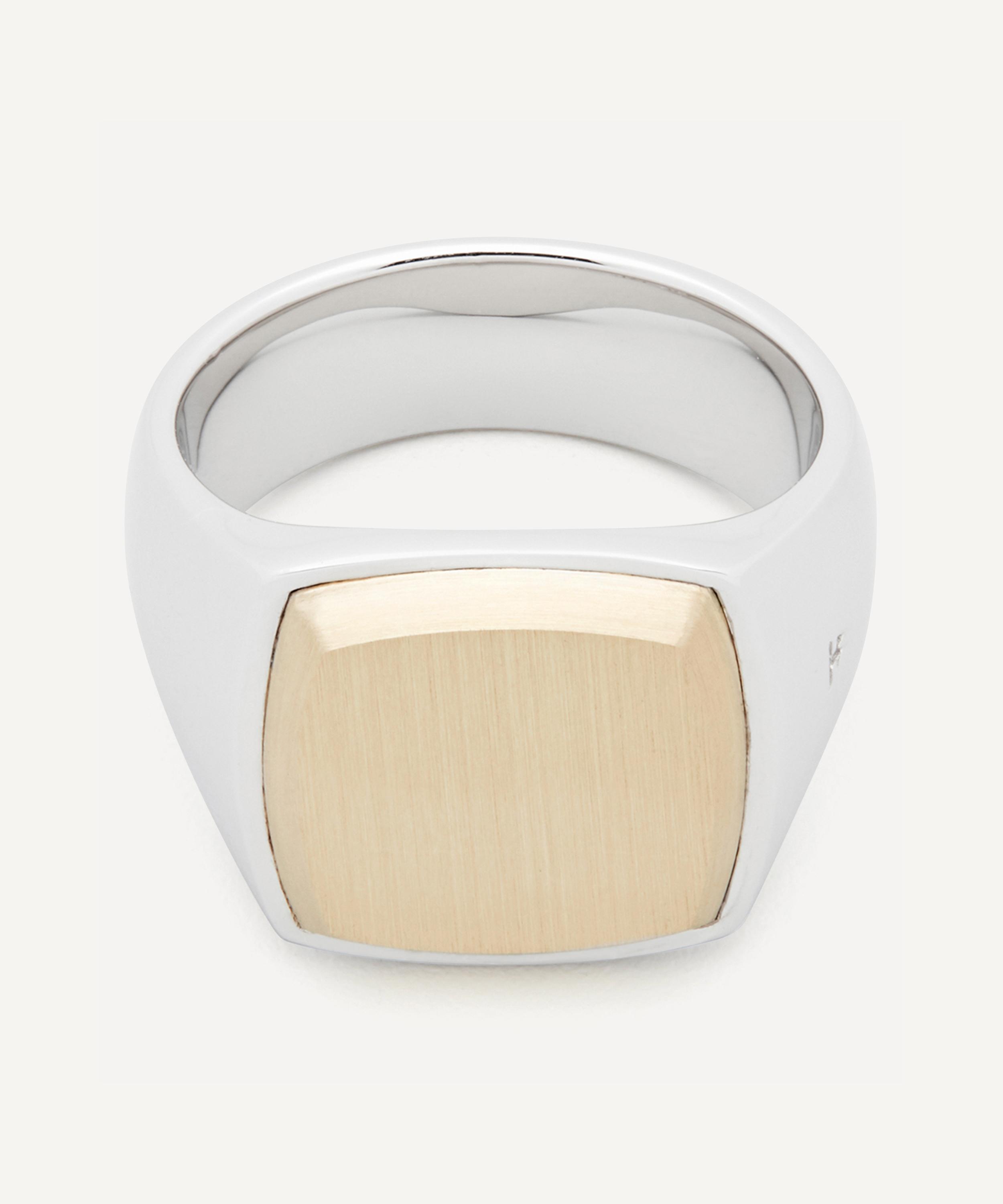 Tom Wood Cushion Gold Top Ring In Silver | ModeSens