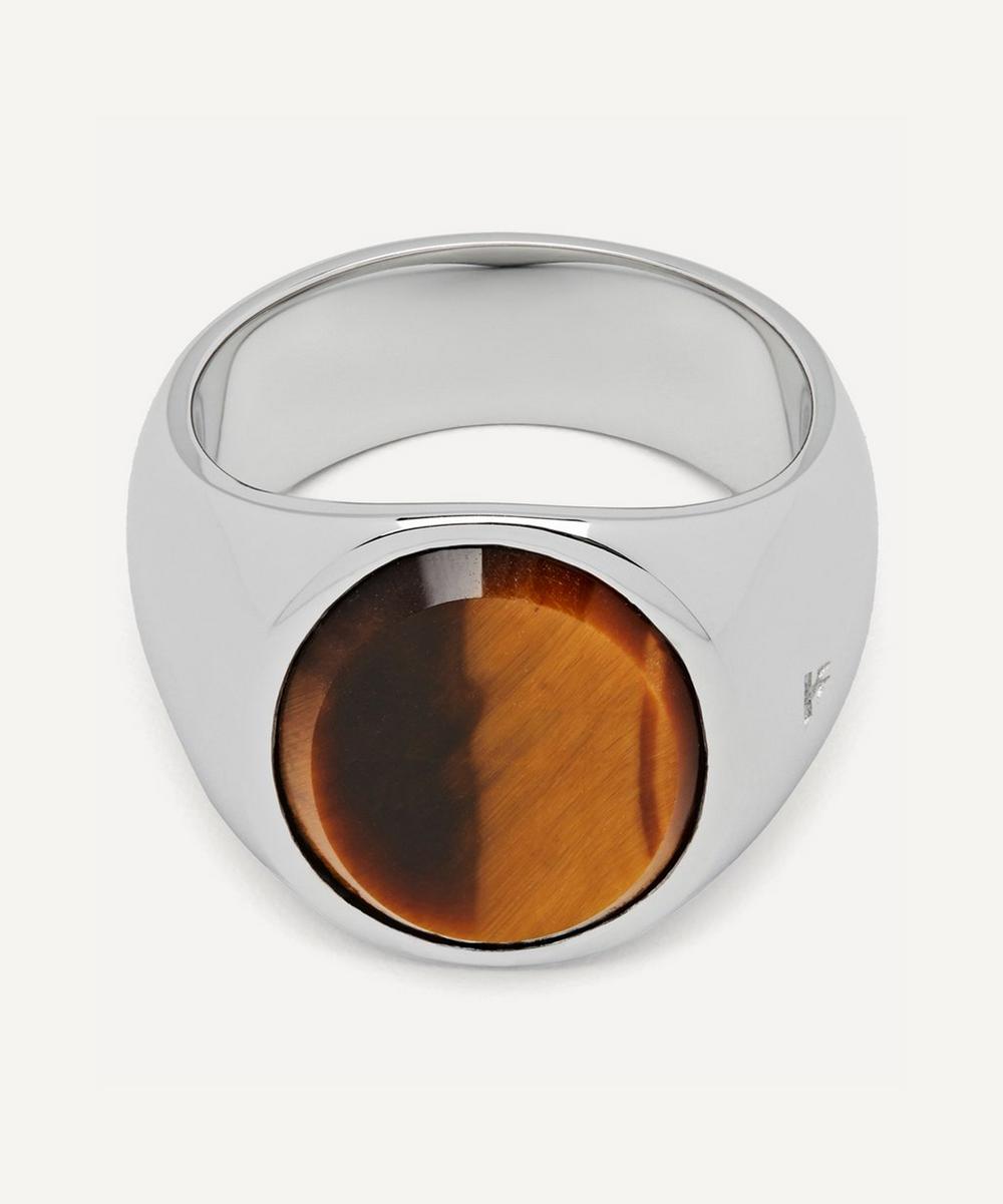 Tom Wood Oval Tiger Eye Ring In Sterling Silver | ModeSens