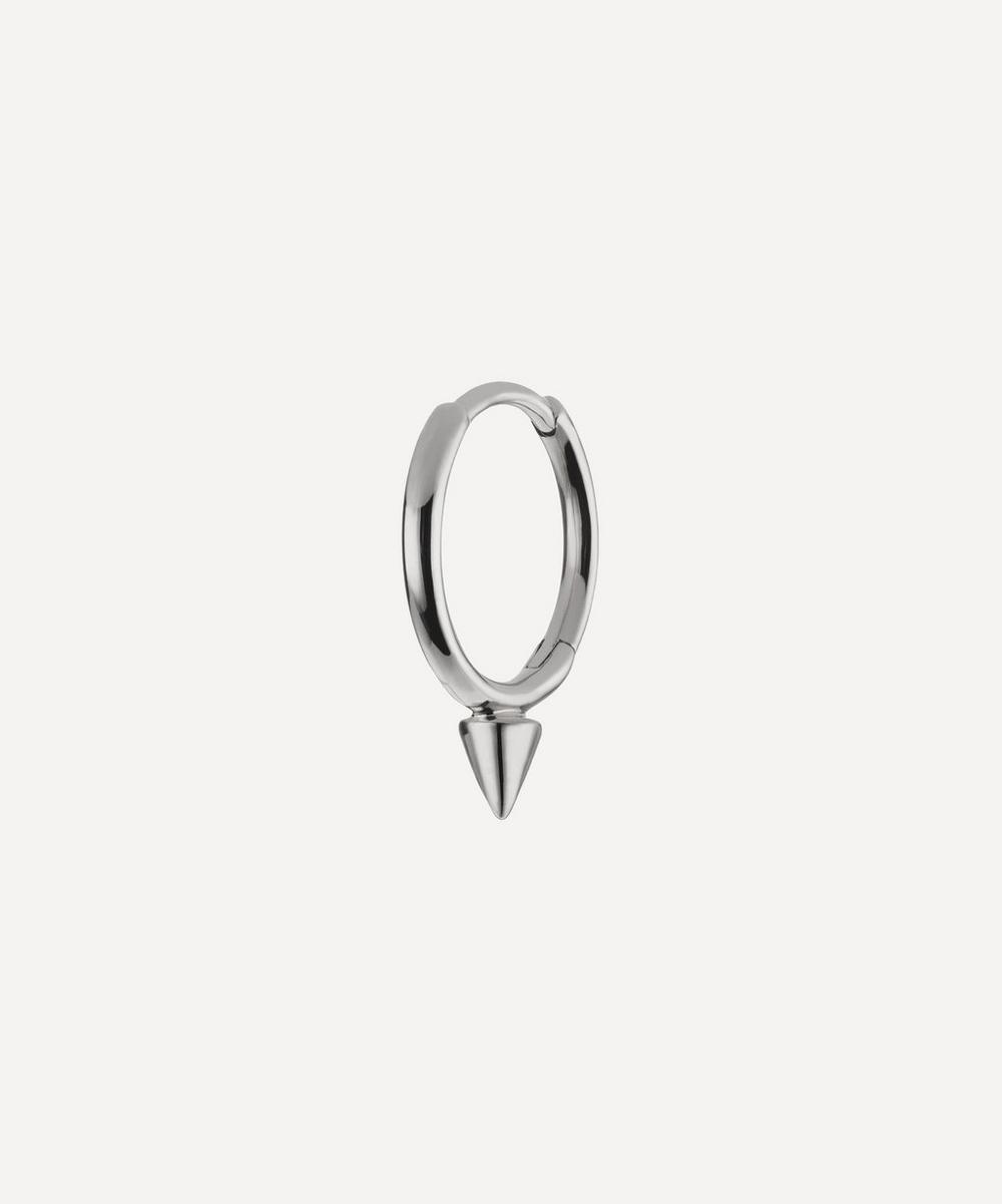 Maria Tash 9.5mm Single Short Spike Non-rotating Hoop Earring In White Gold