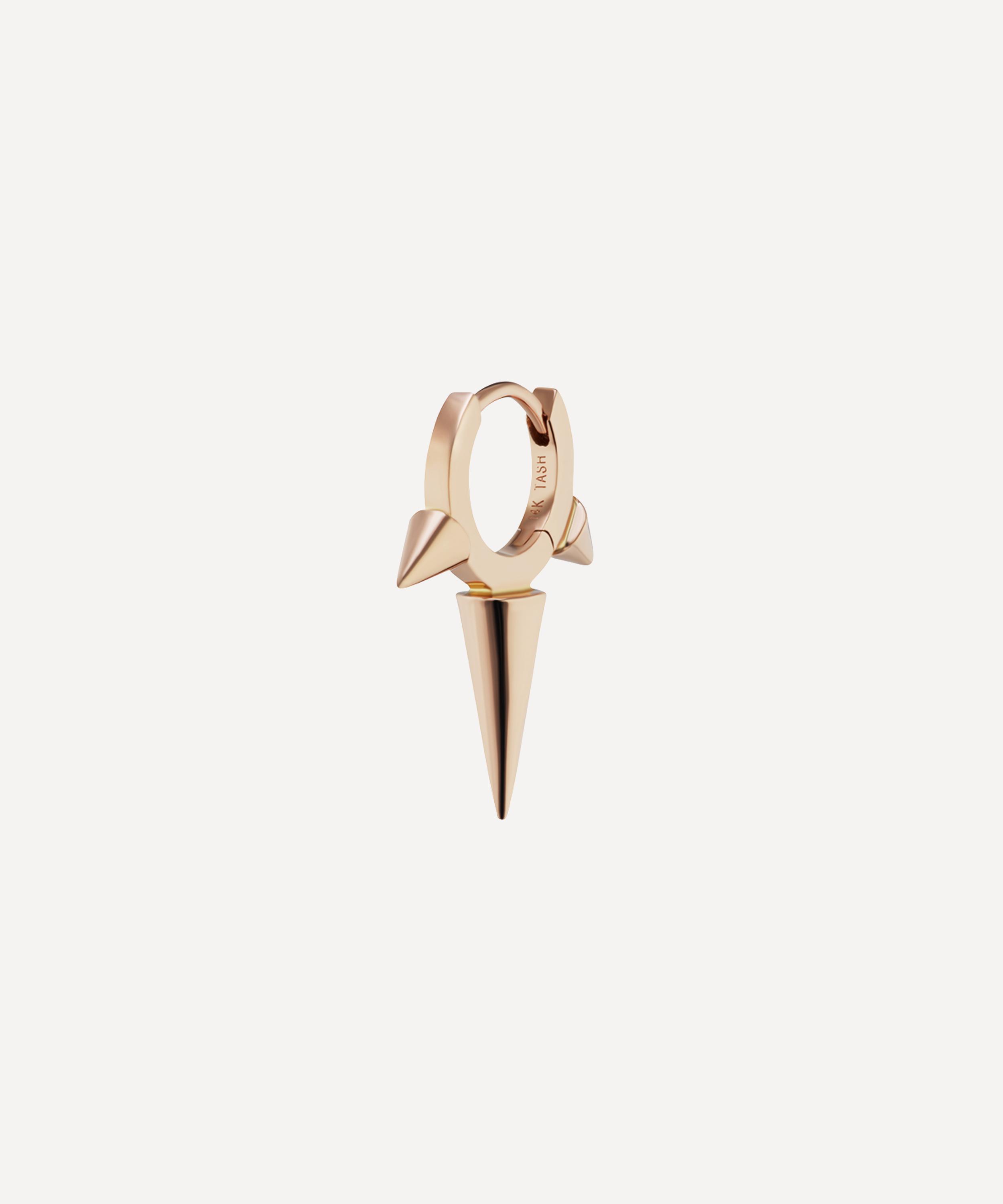 Maria Tash 14ct 6.5mm Triple Long Spike Single Hoop Earring In Rose Gold