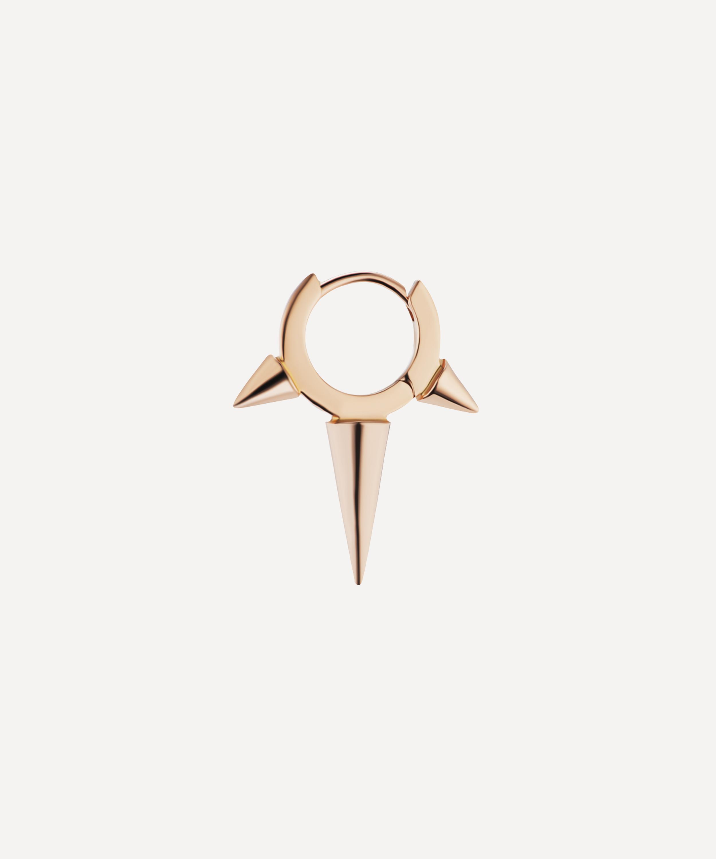 Maria Tash 14ct 6.5mm Triple Long Spike Single Hoop Earring In Rose Gold