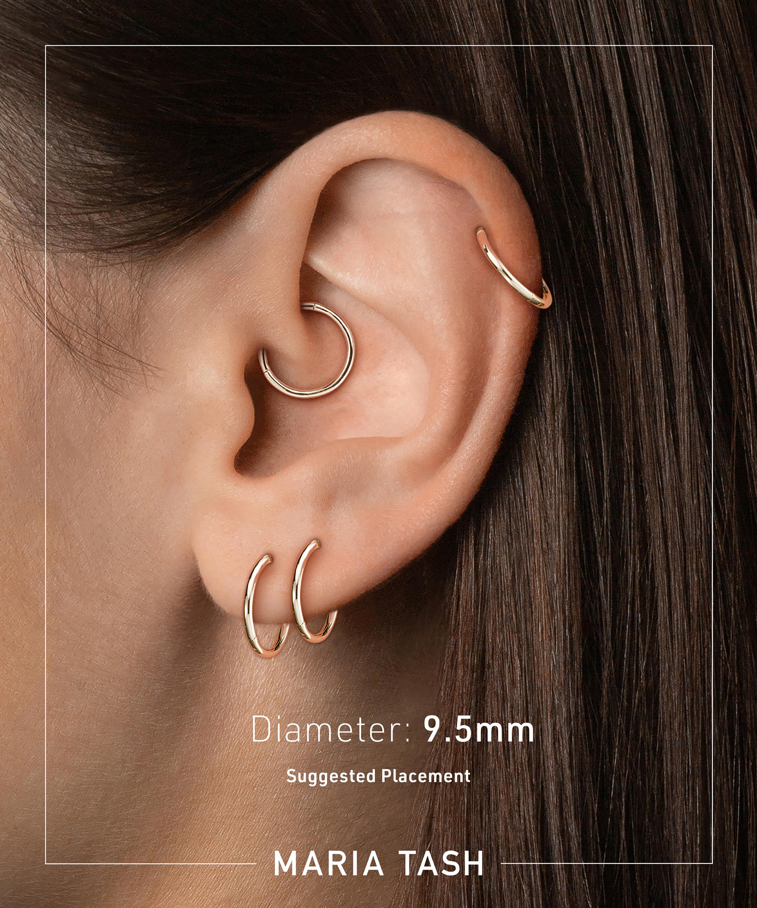Shop Maria Tash 14ct 9.5mm Triple Long Opal Spike Hoop Earring In White Gold