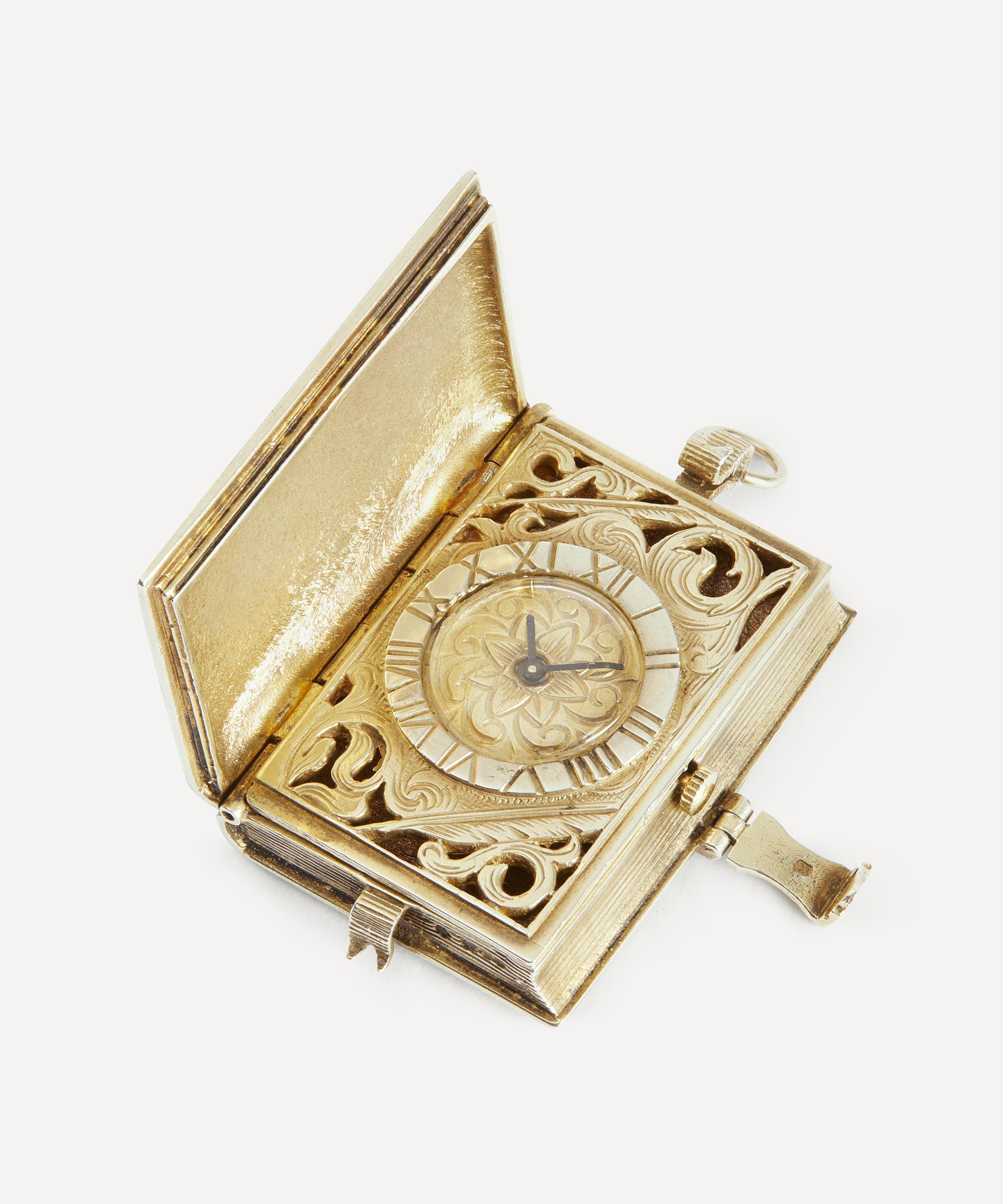 Shop Designer Vintage Mens 1990s Silver-gilt Miniature Book Pocket Watch