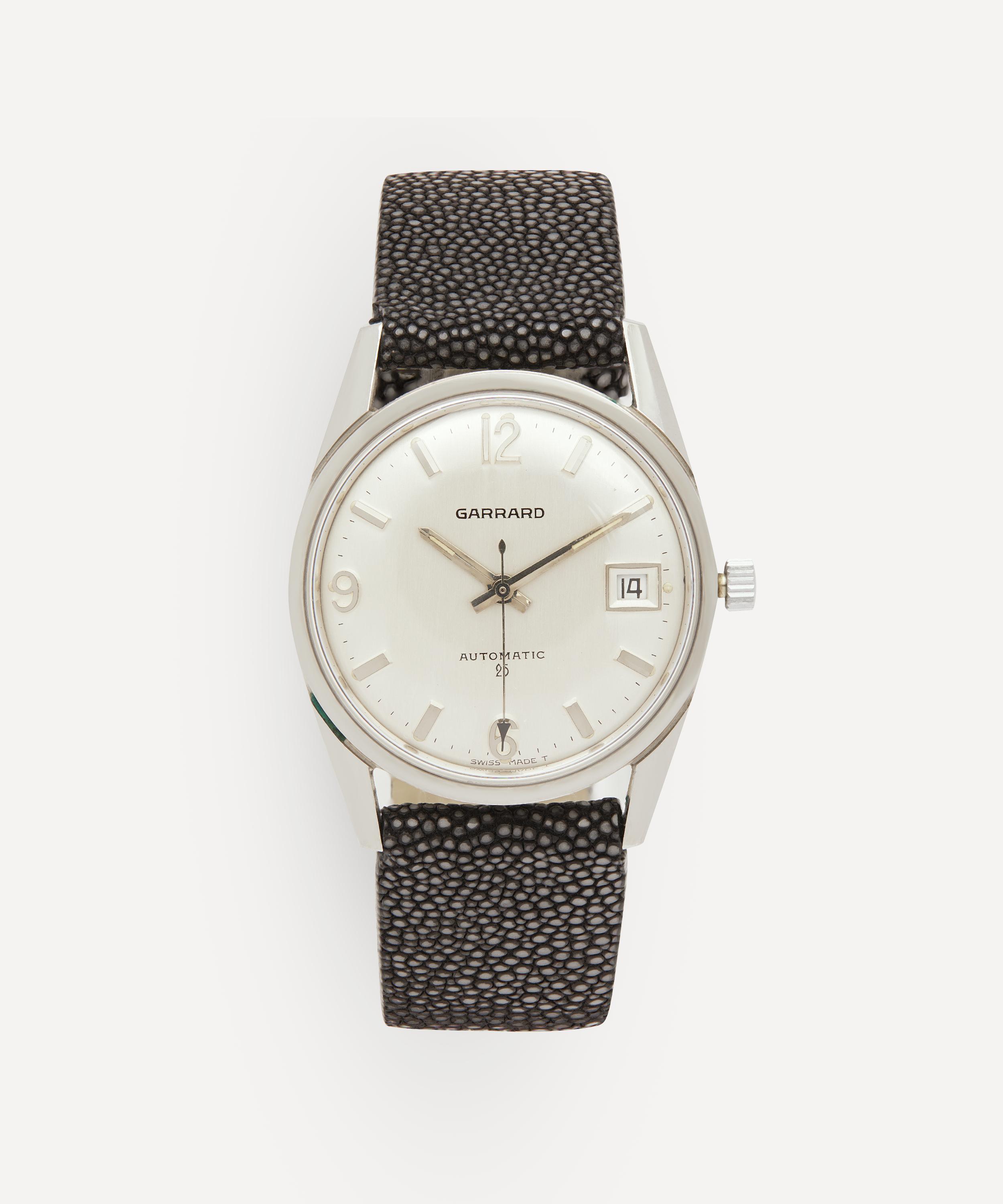 Designer Vintage 1960s Garrard White Metal Watch In Mid Grey