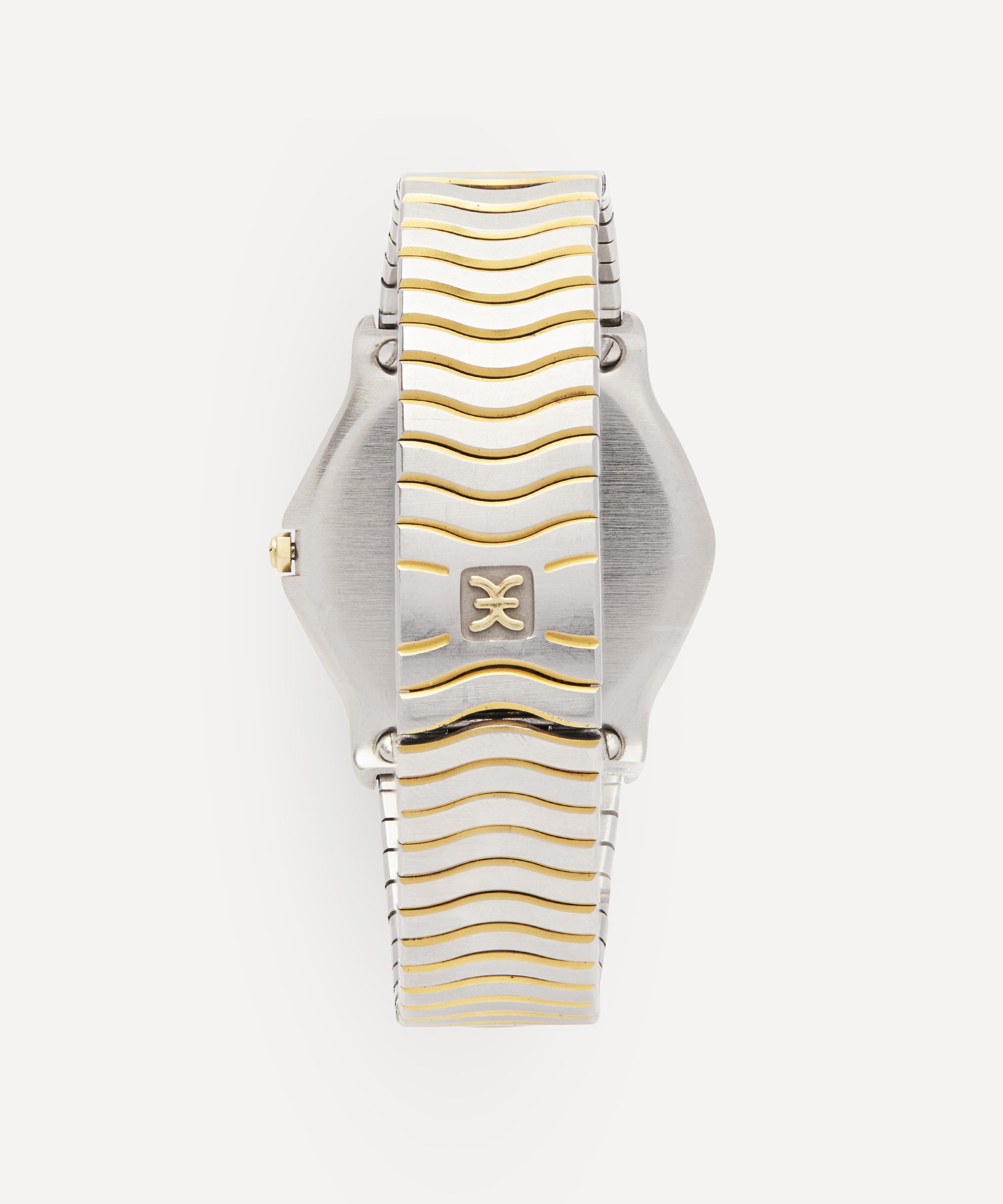 Shop Designer Vintage Mens 1990s Ebel Wave 24 Carat Gold White Metal And Diamond Watch