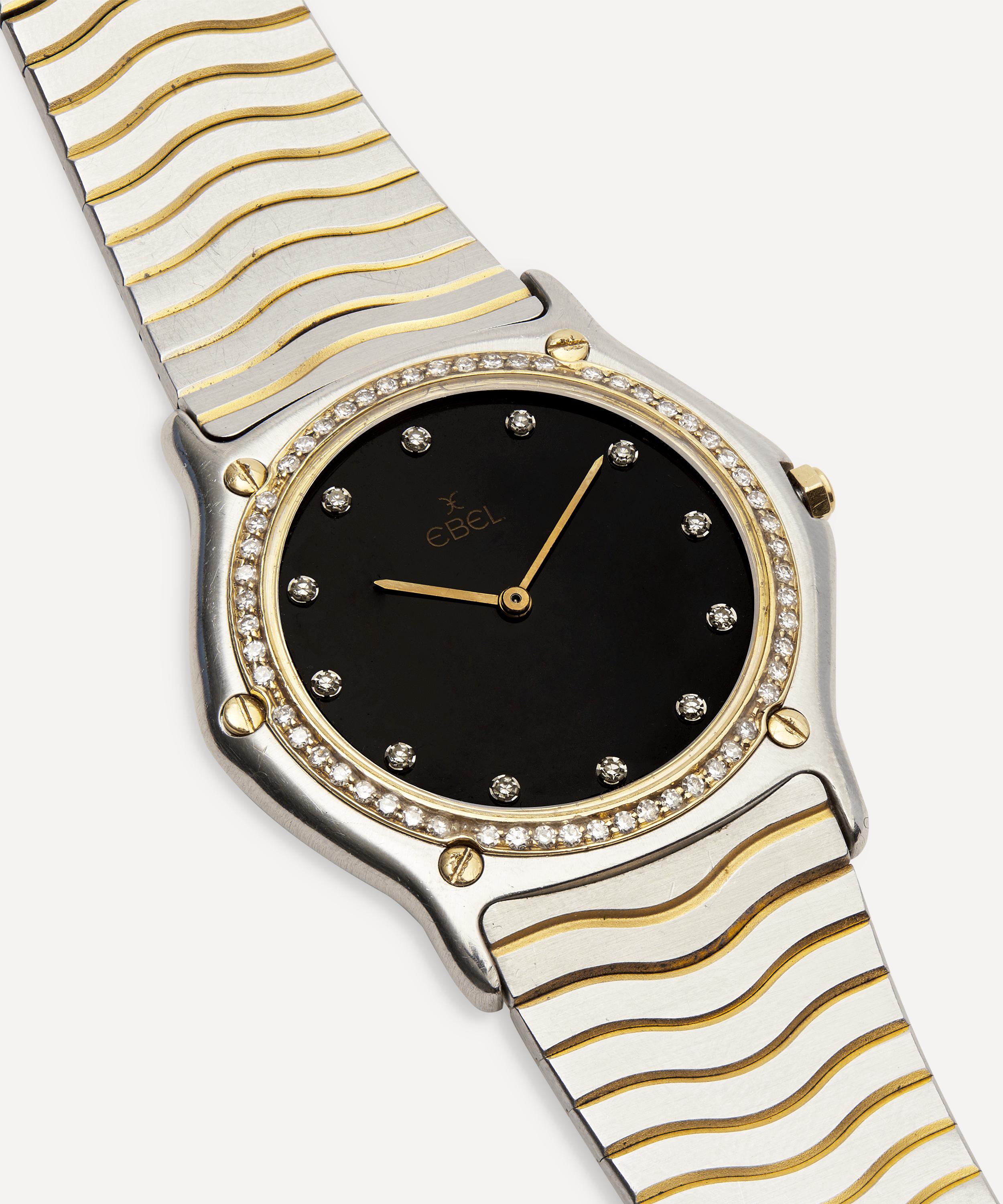 Shop Designer Vintage Mens 1990s Ebel Wave 24 Carat Gold White Metal And Diamond Watch