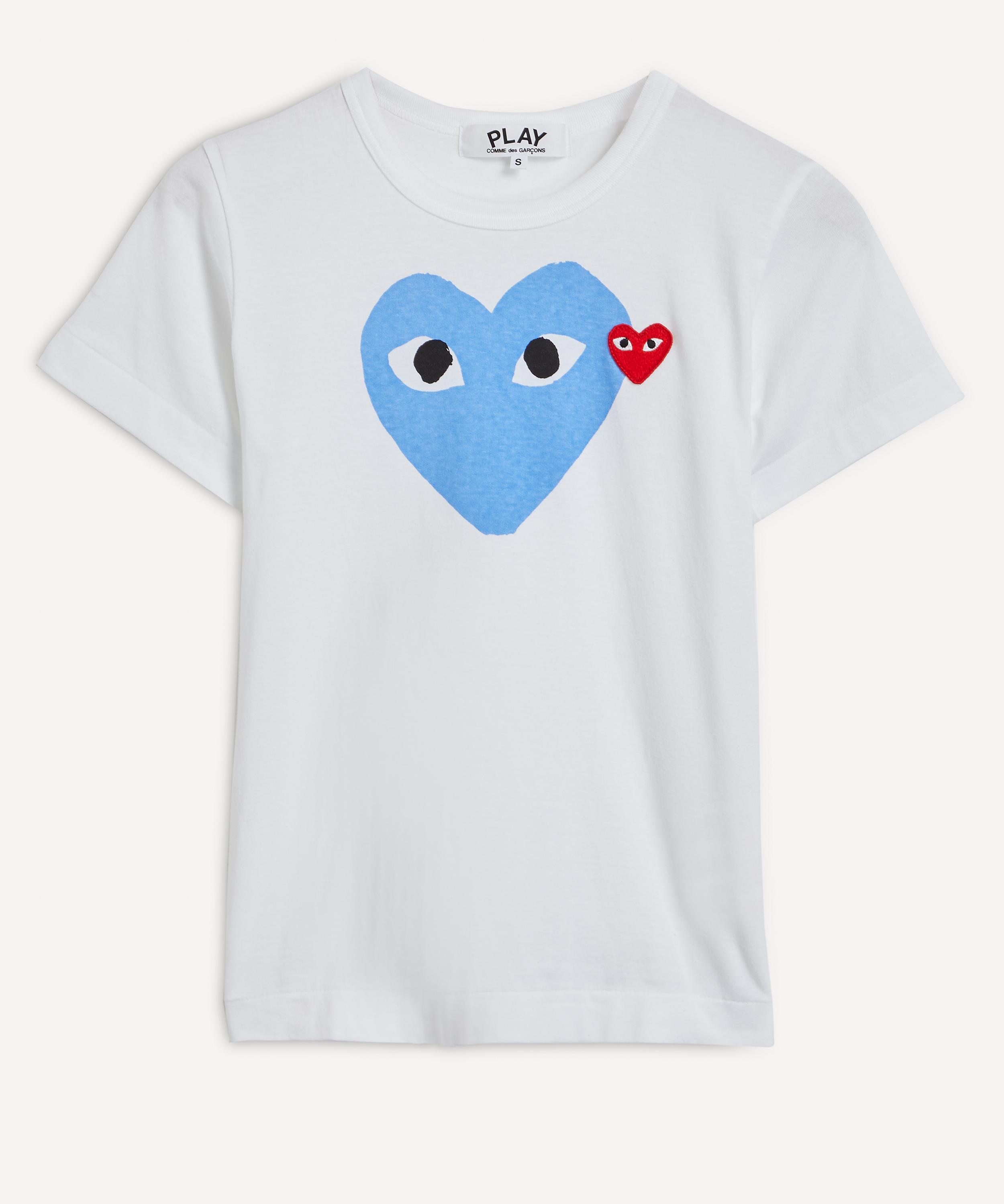 Comme Des Garçons Play Two Heart T-shirt - Size 14 In Blue