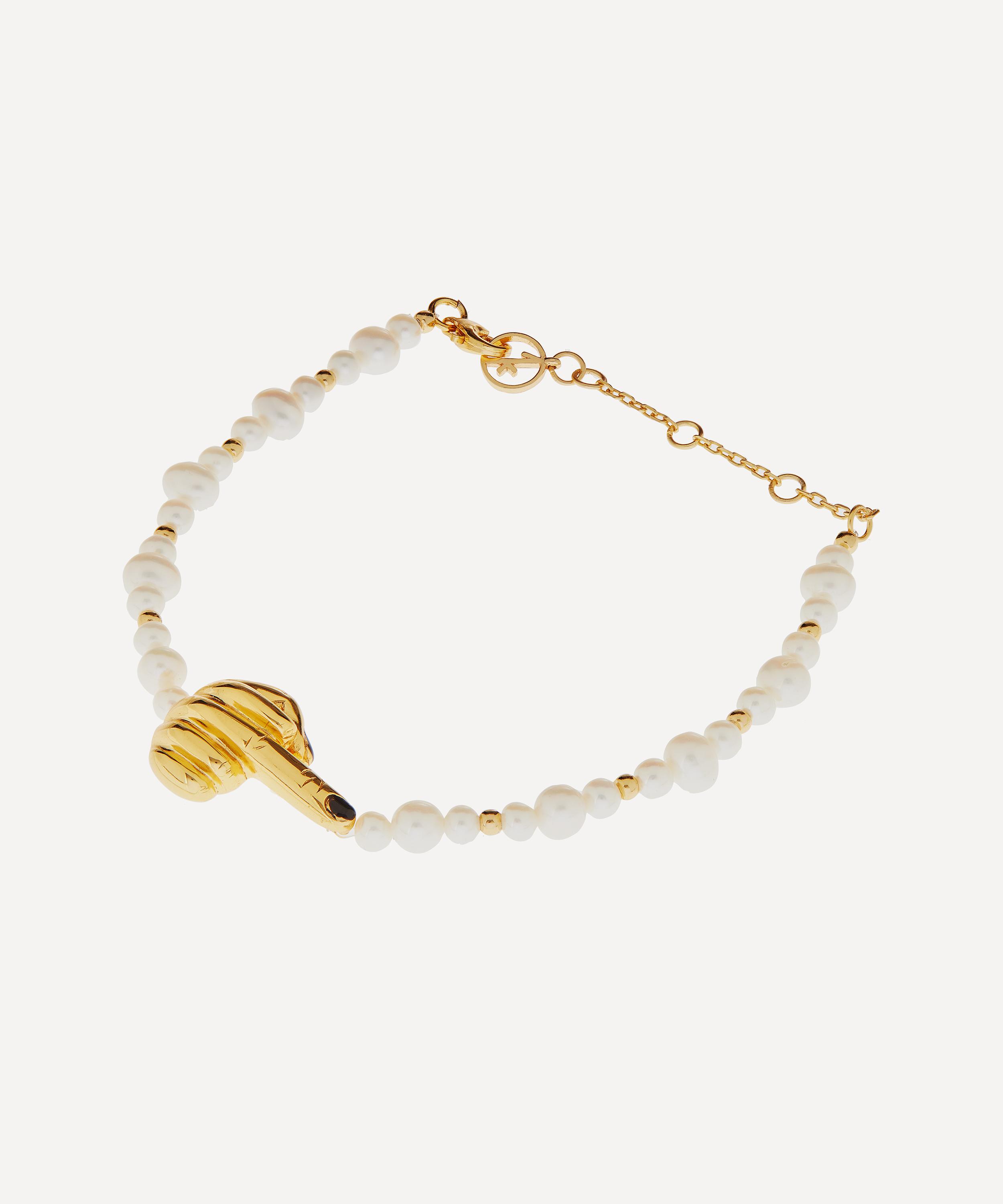 ANISSA KERMICHE ANISSA KERMICHE GOLD-PLATED FRENCH FOR GOODNIGHT PEARL BRACELET 000711587
