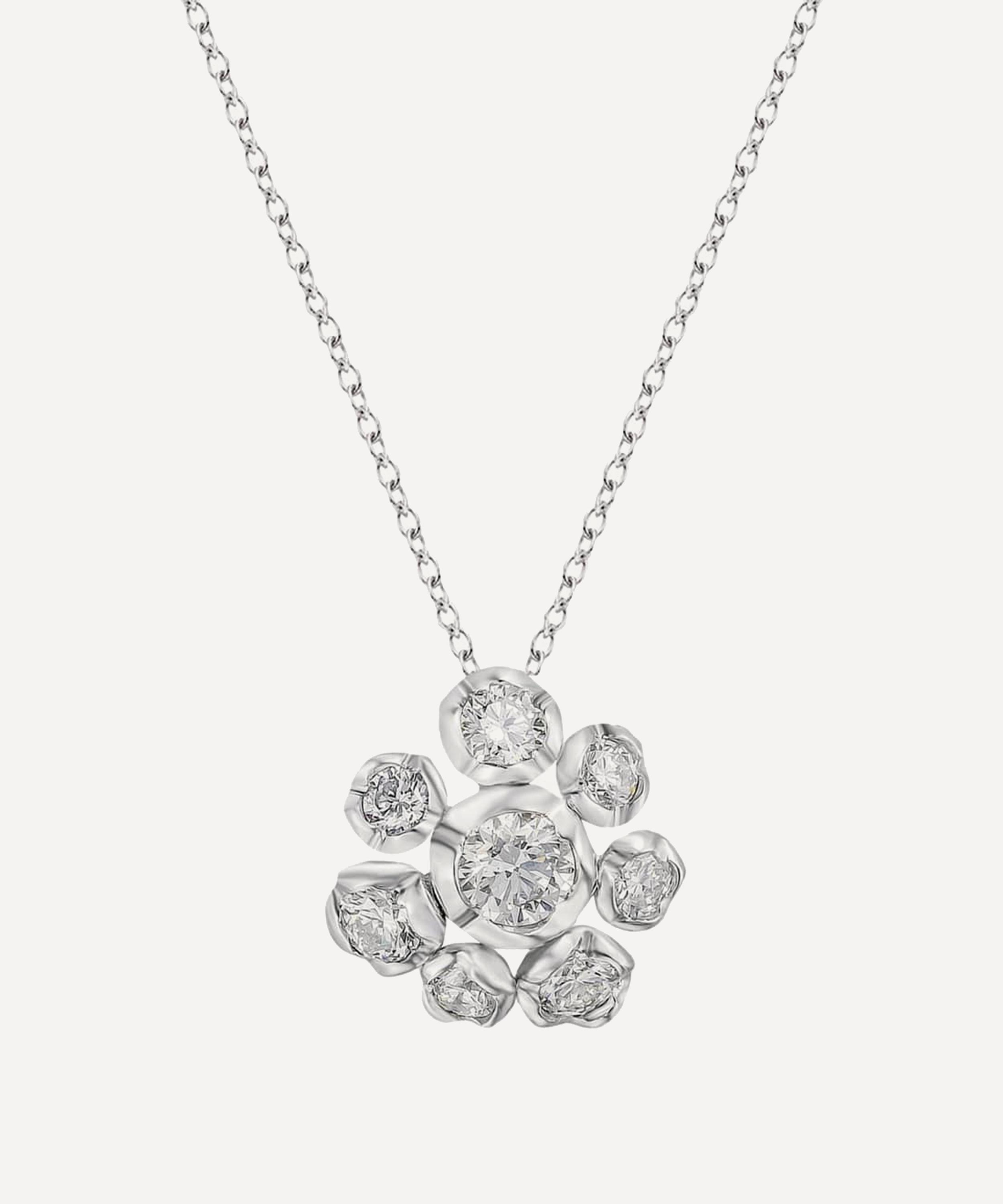 Annoushka 18ct White Gold Marguerite Diamond Flower Pendant Necklace