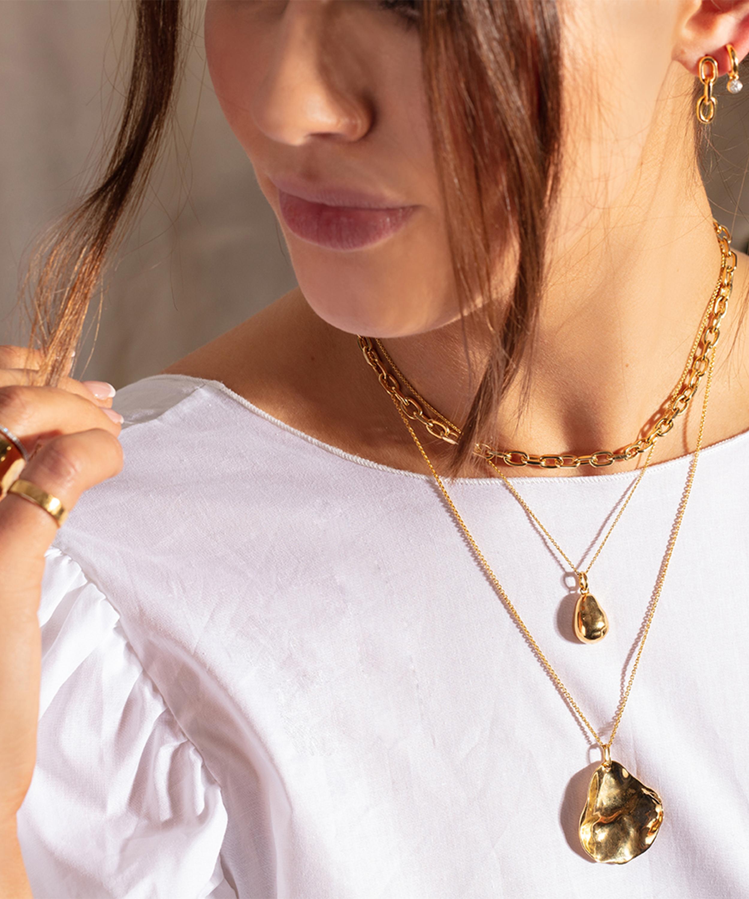 Shop Monica Vinader Gold Plated Vermeil Silver Nura Pearl Pendant Charm