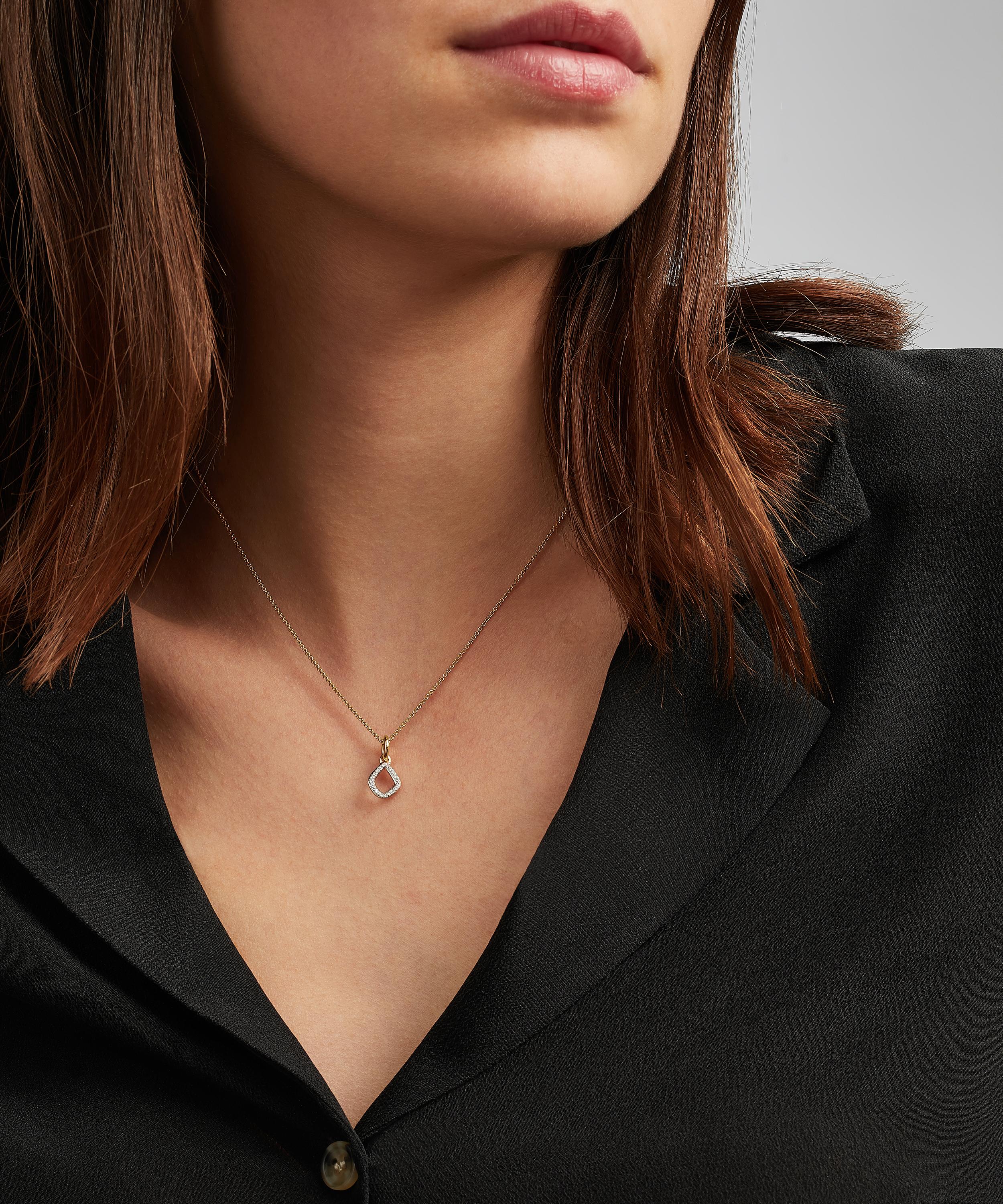 Monica Vinader Gold Plated Vermeil Silver Riva Mini Diamond Kite Pendant Charm In Gold