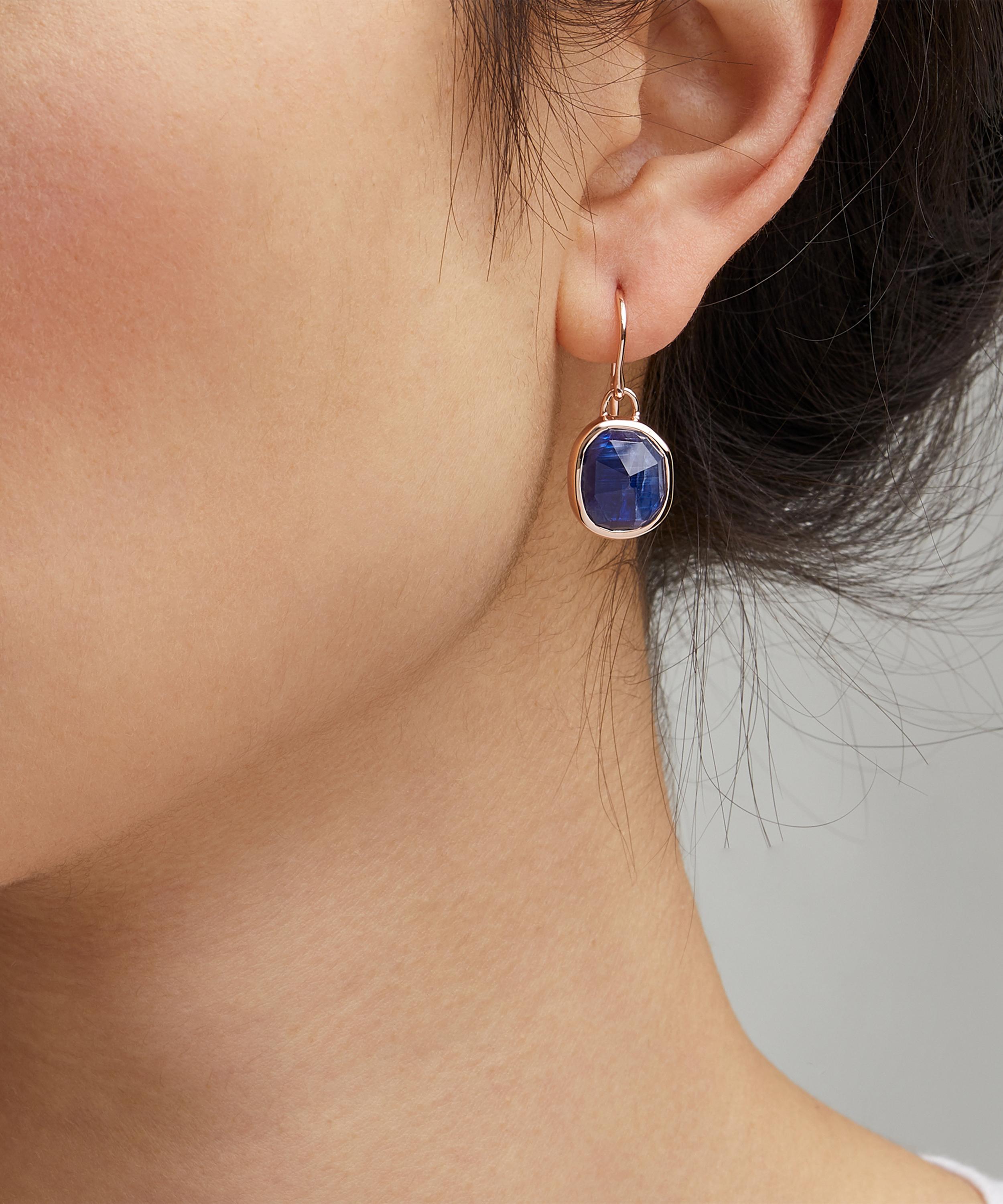 Monica Vinader Womens Rose Gold Siren Wire 18ct Rose Gold Vermeil And Kyanite Earrings 1 Size In Rose Gold