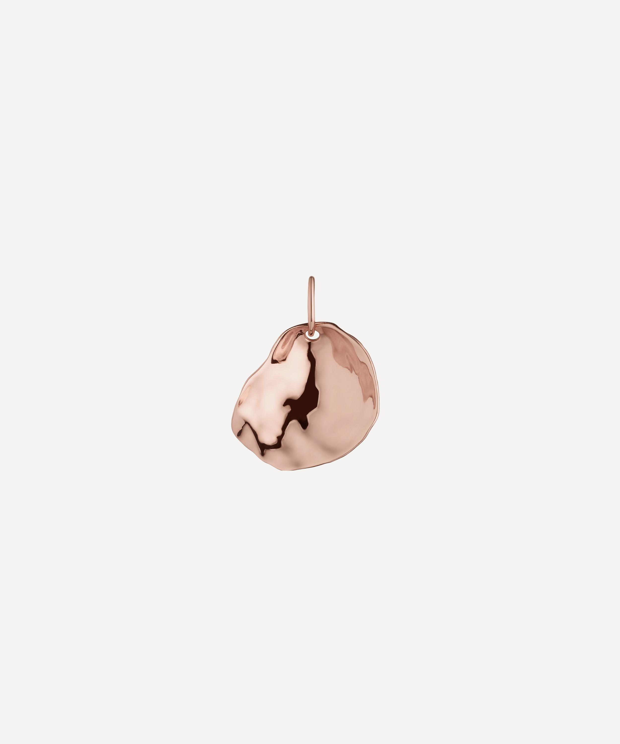 Shop Monica Vinader Rose Gold Plated Vermeil Silver Nura Small Shell Pendant Charm