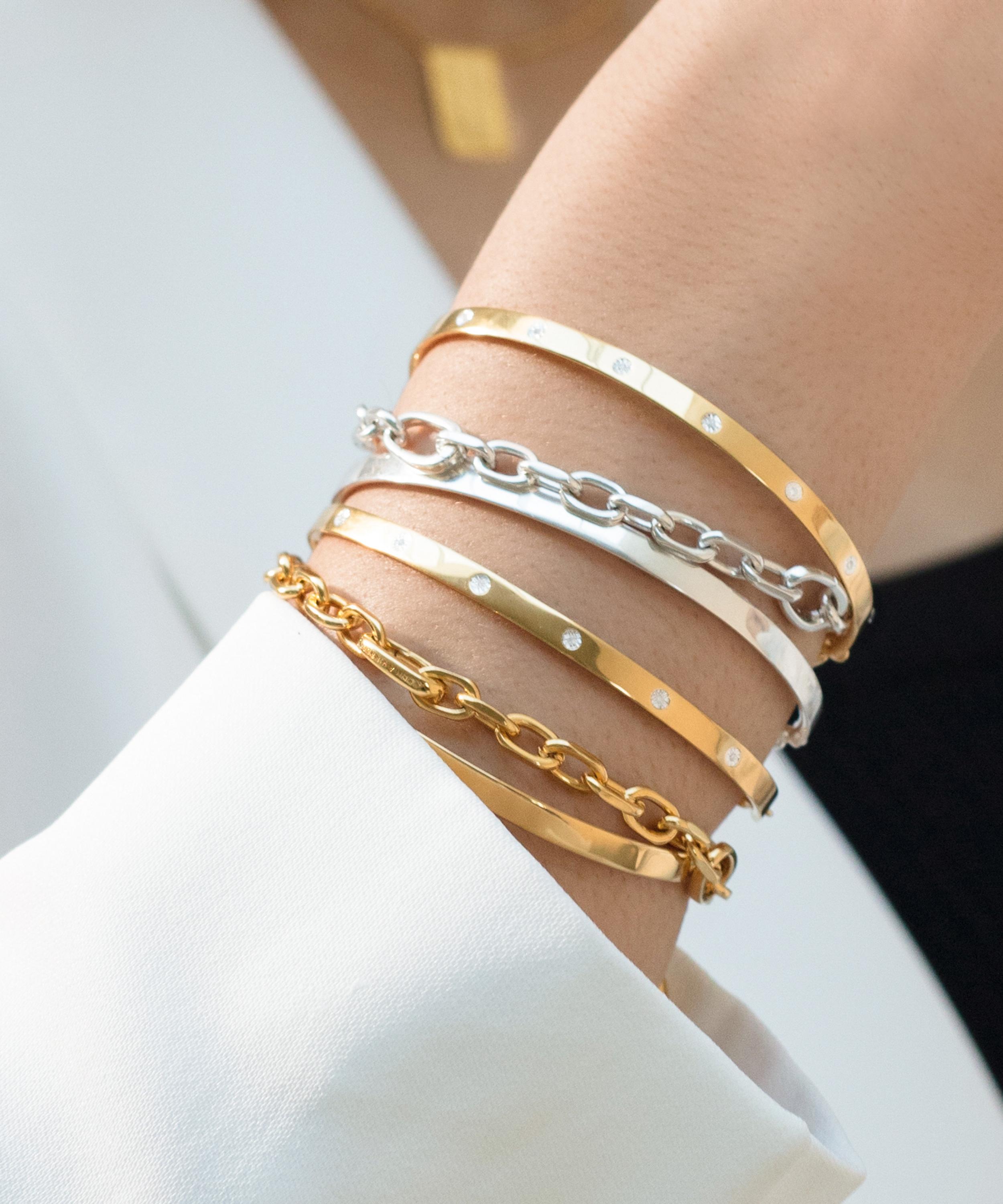 Shop Monica Vinader Silver Alta Capture Mini Link Charm Bracelet