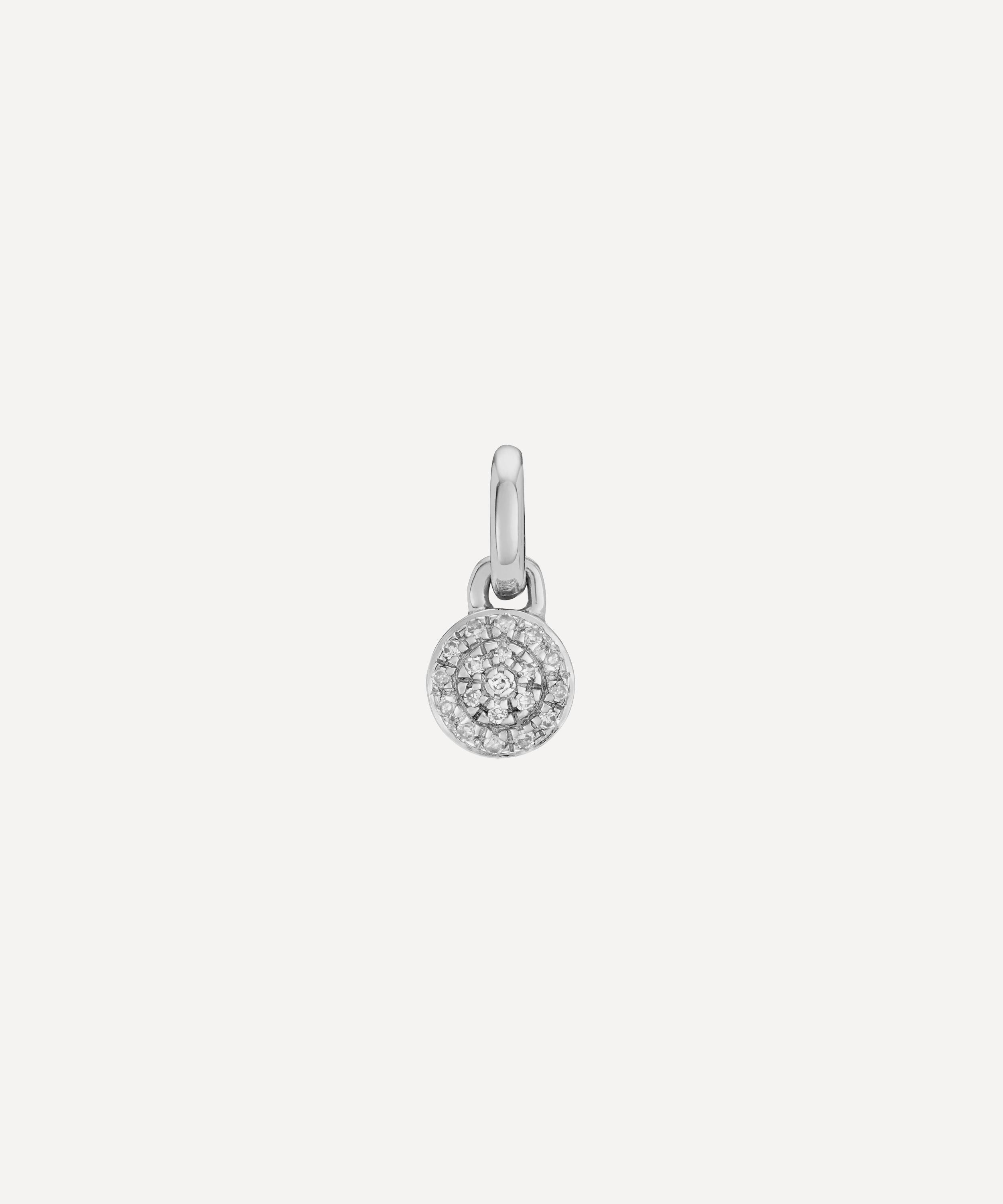 MONICA VINADER MONICA VINADER SILVER FIJI MINI DIAMOND BUTTON PENDANT CHARM 000712615