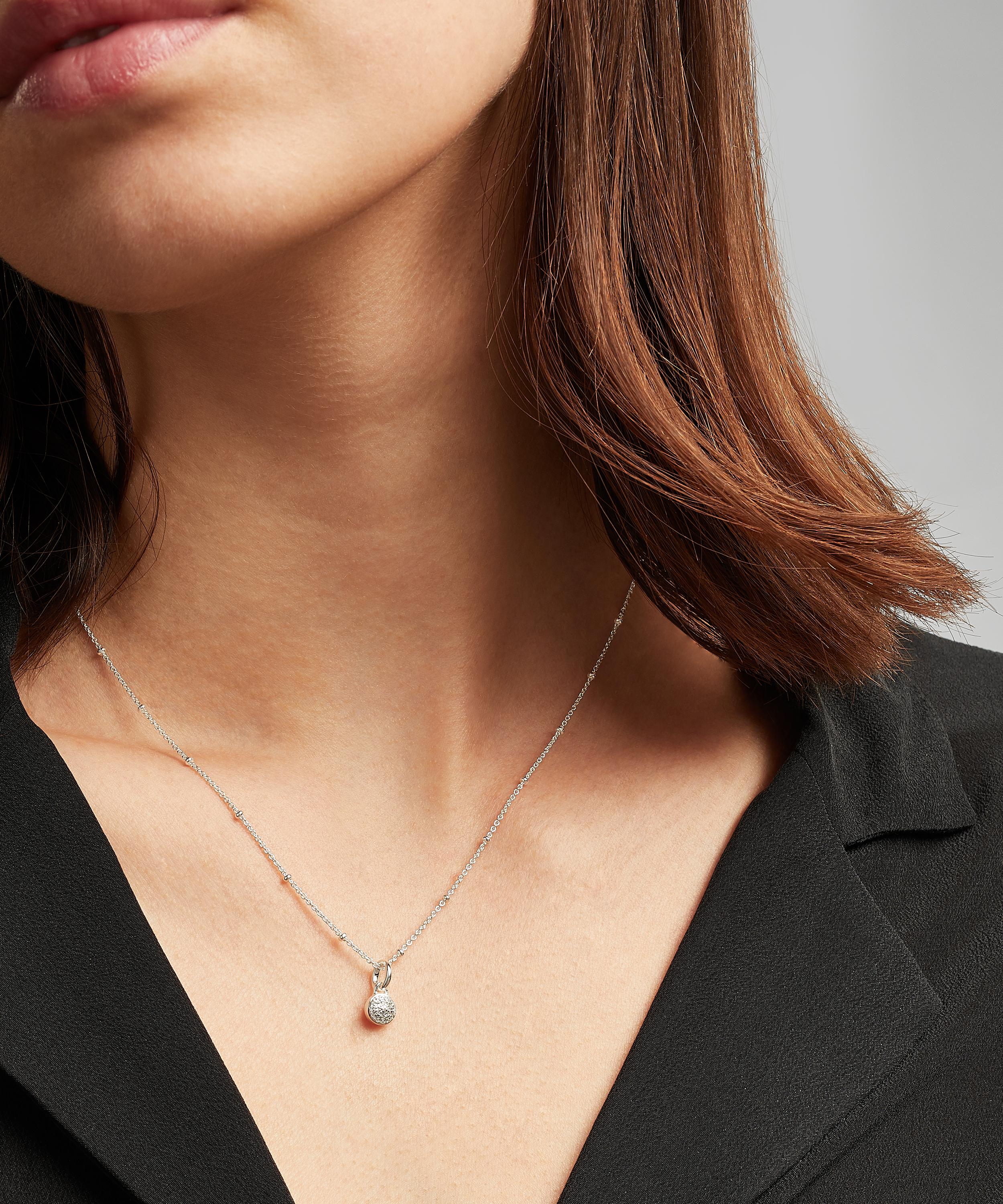 MONICA VINADER MONICA VINADER SILVER FIJI MINI DIAMOND BUTTON PENDANT CHARM 000712615