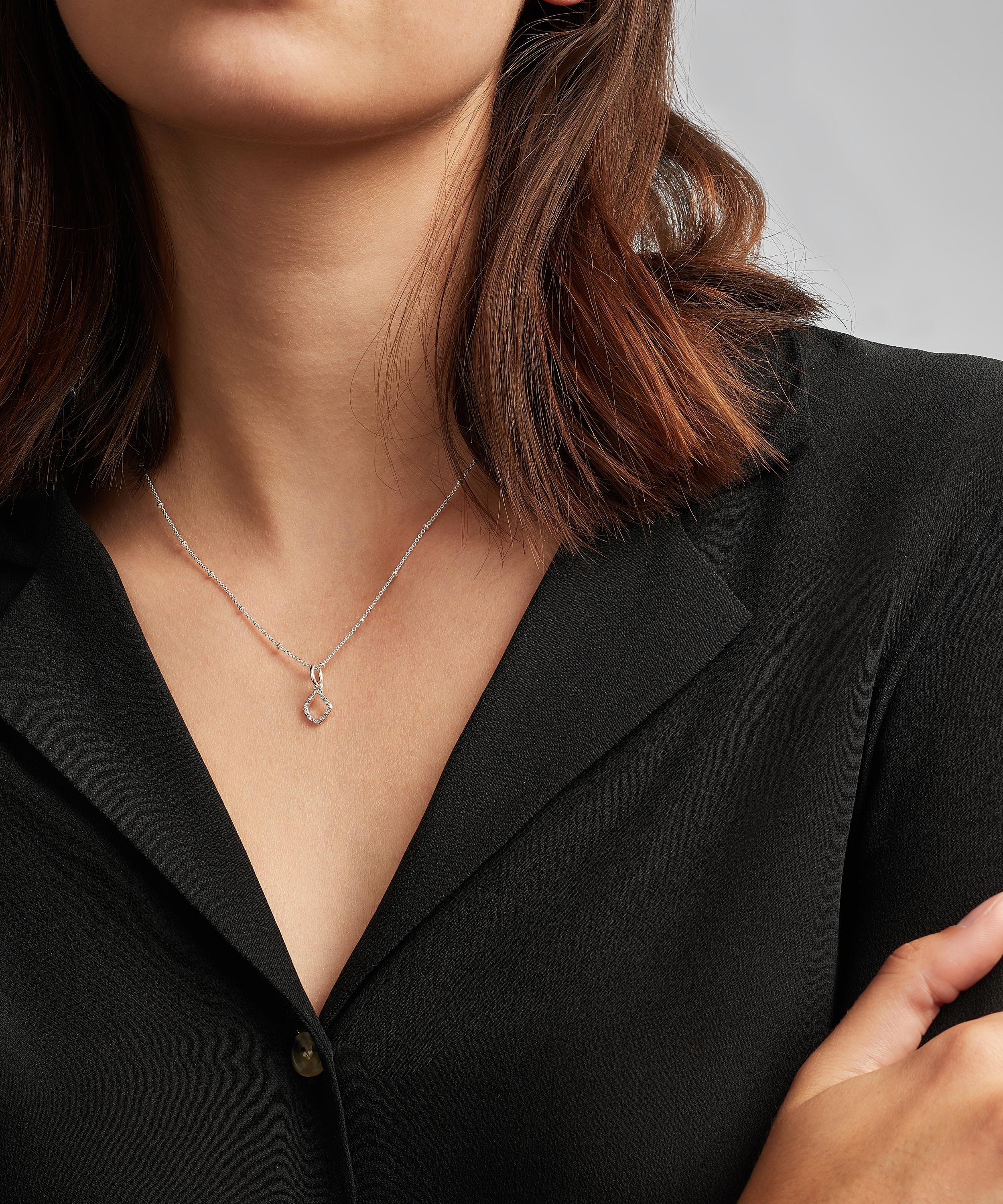 MONICA VINADER MONICA VINADER SILVER RIVA MINI DIAMOND KITE PENDANT CHARM 000712620