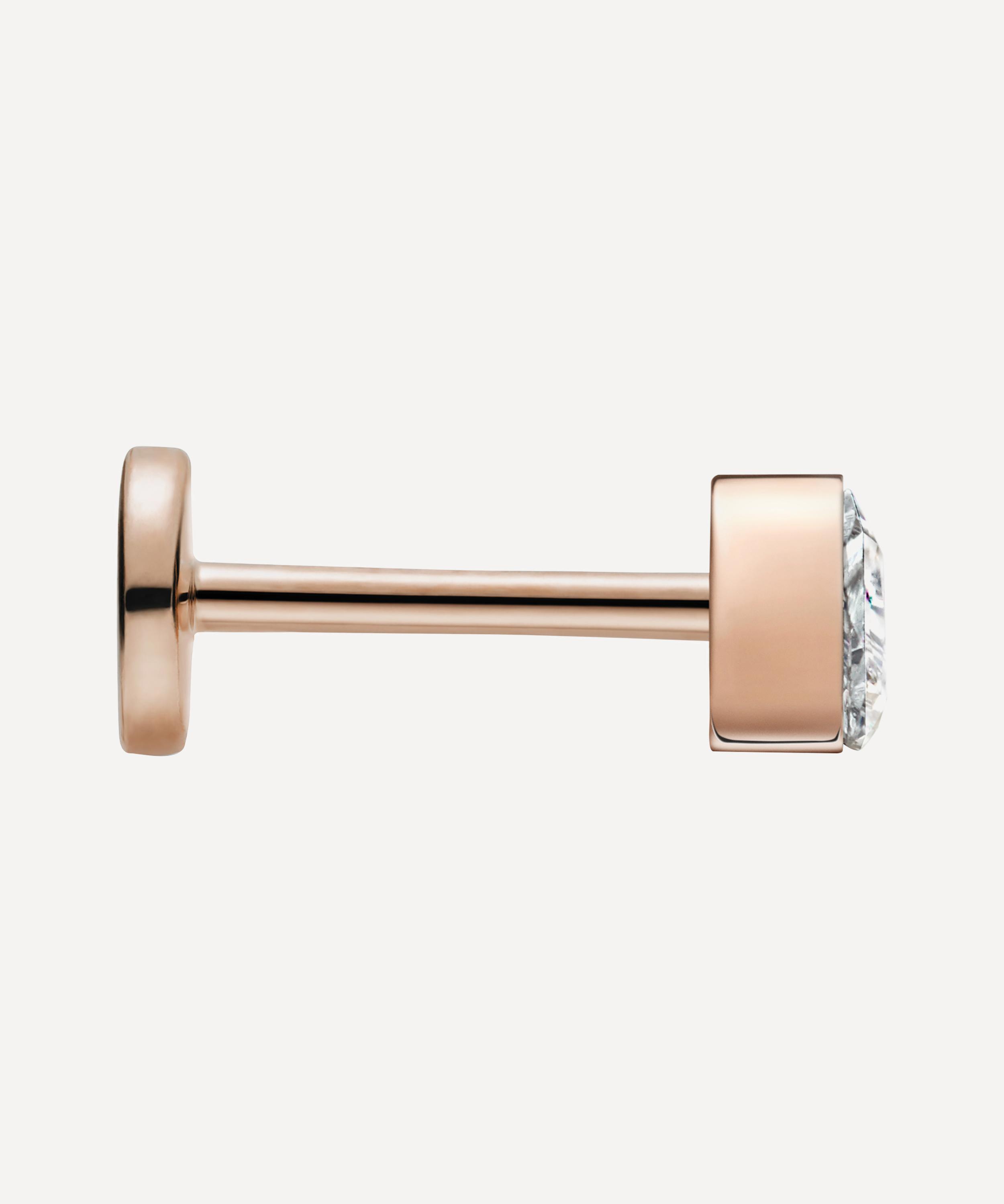 MARIA TASH MARIA TASH 18CT 2.5MM INVISIBLE SET TRIANGLE DIAMOND THREADED STUD EARRING 000713610