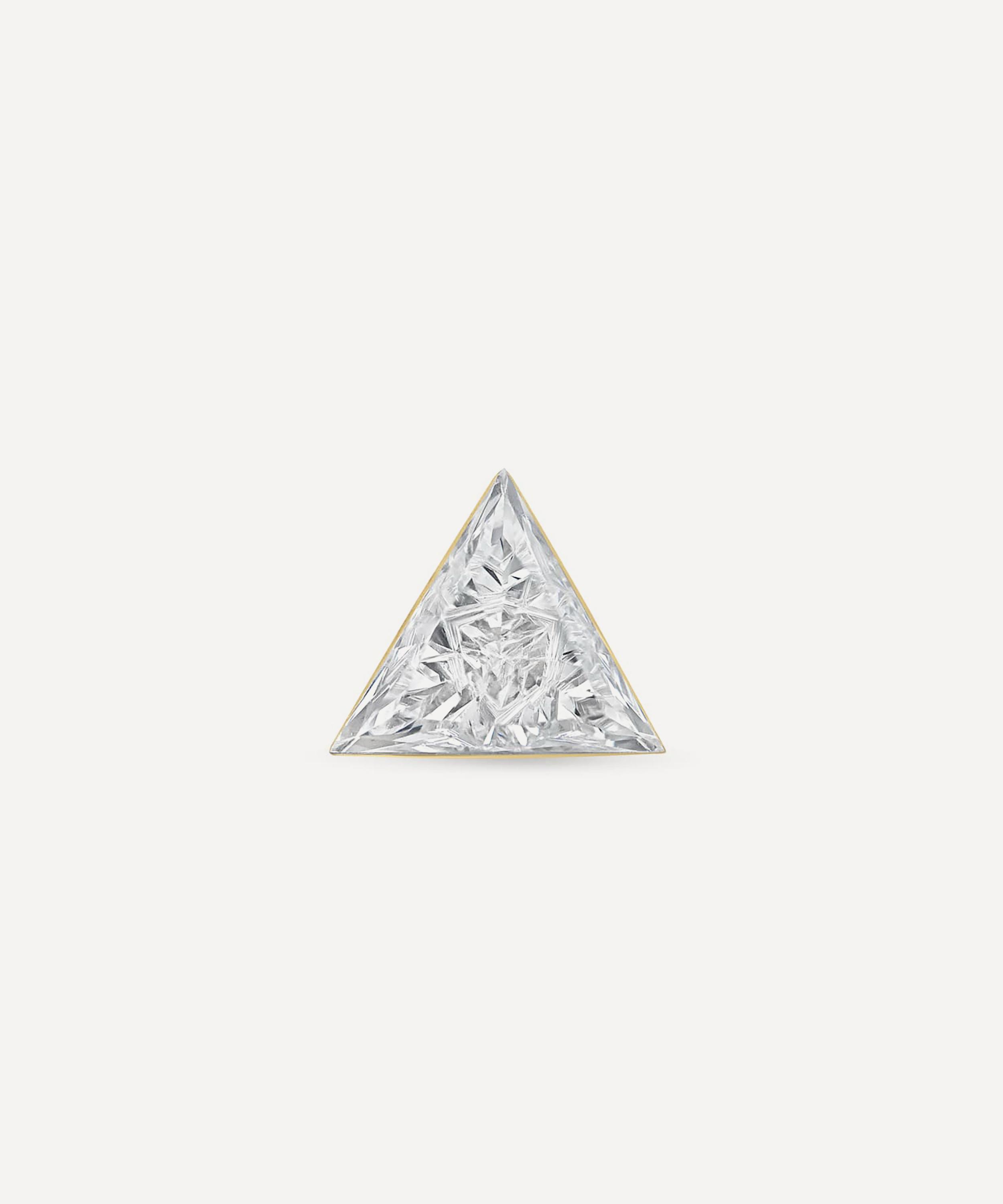 MARIA TASH MARIA TASH 18CT 5MM INVISIBLE SET TRIANGLE DIAMOND THREADED STUD EARRING 000713651