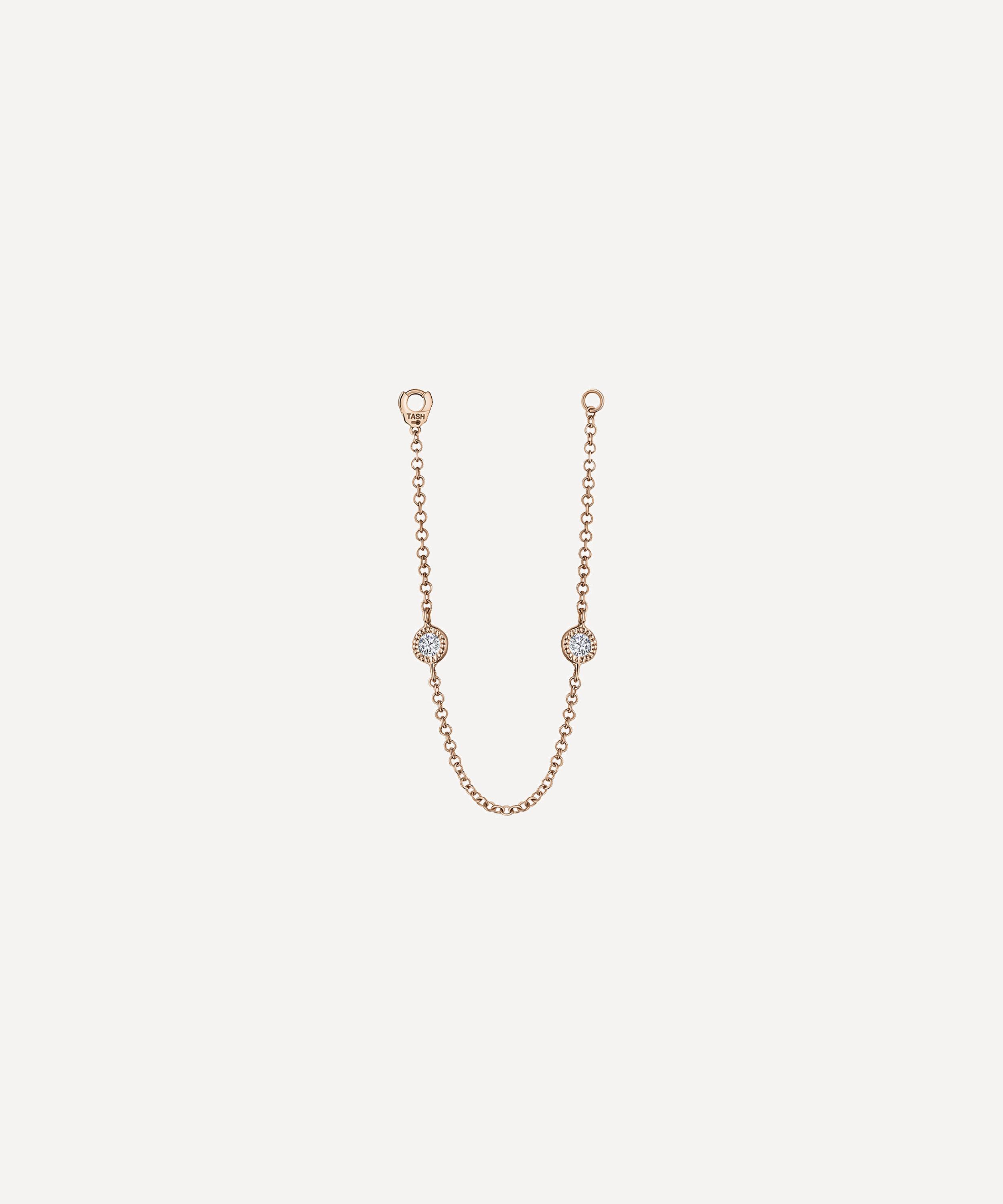 Maria Tash 18ct 76mm Double Scallop Set Diamond Chain Connecting Charm Rose Gold ONE Luxury Christmas Gift / Present