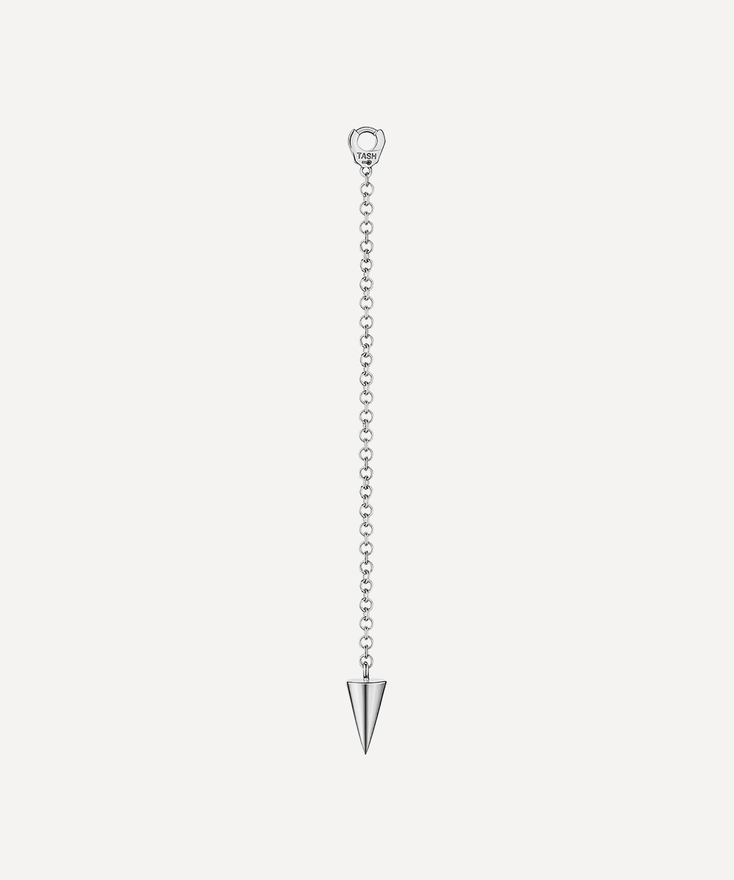 Maria Tash Long Pendulum Charm With Short Spike In White Gold