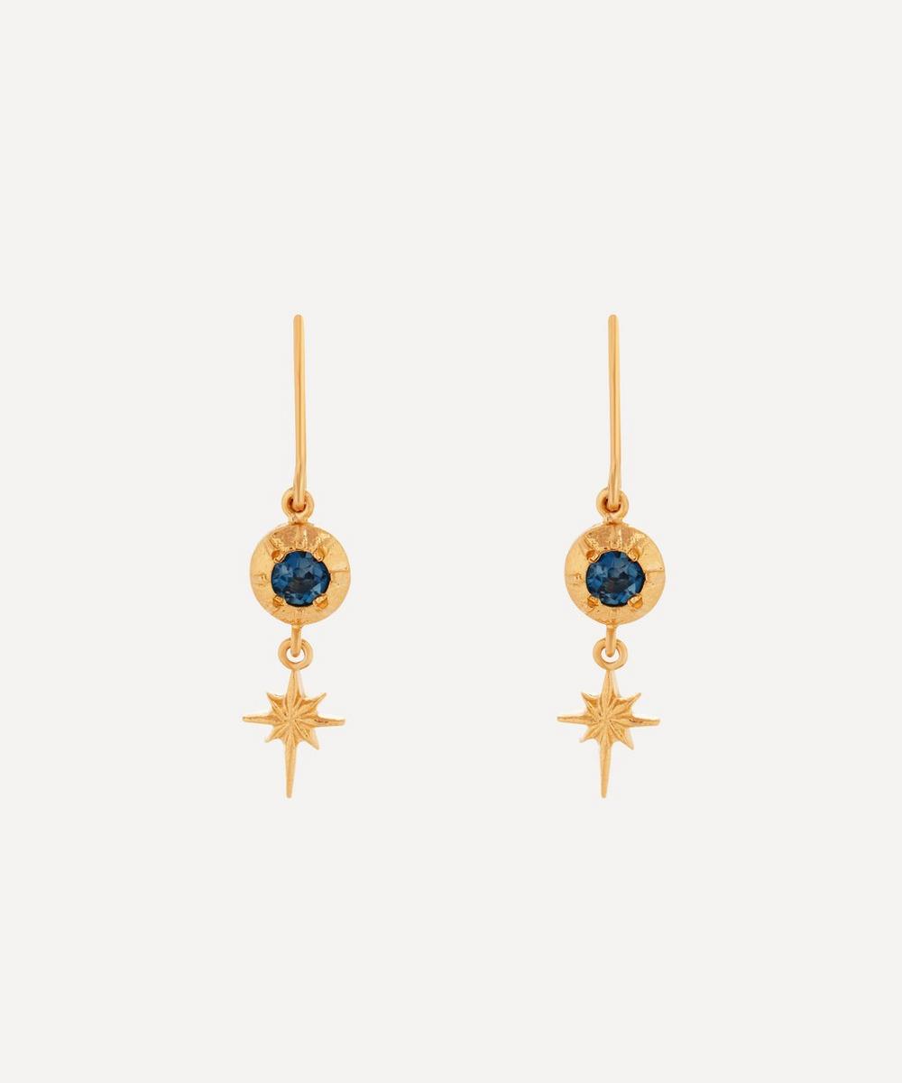 Alex Monroe - Gold-Plated Guiding Star London Blue Topaz Drop Earrings image number 0