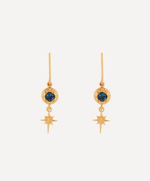 Gold-Plated Guiding Star London Blue Topaz Drop Earrings