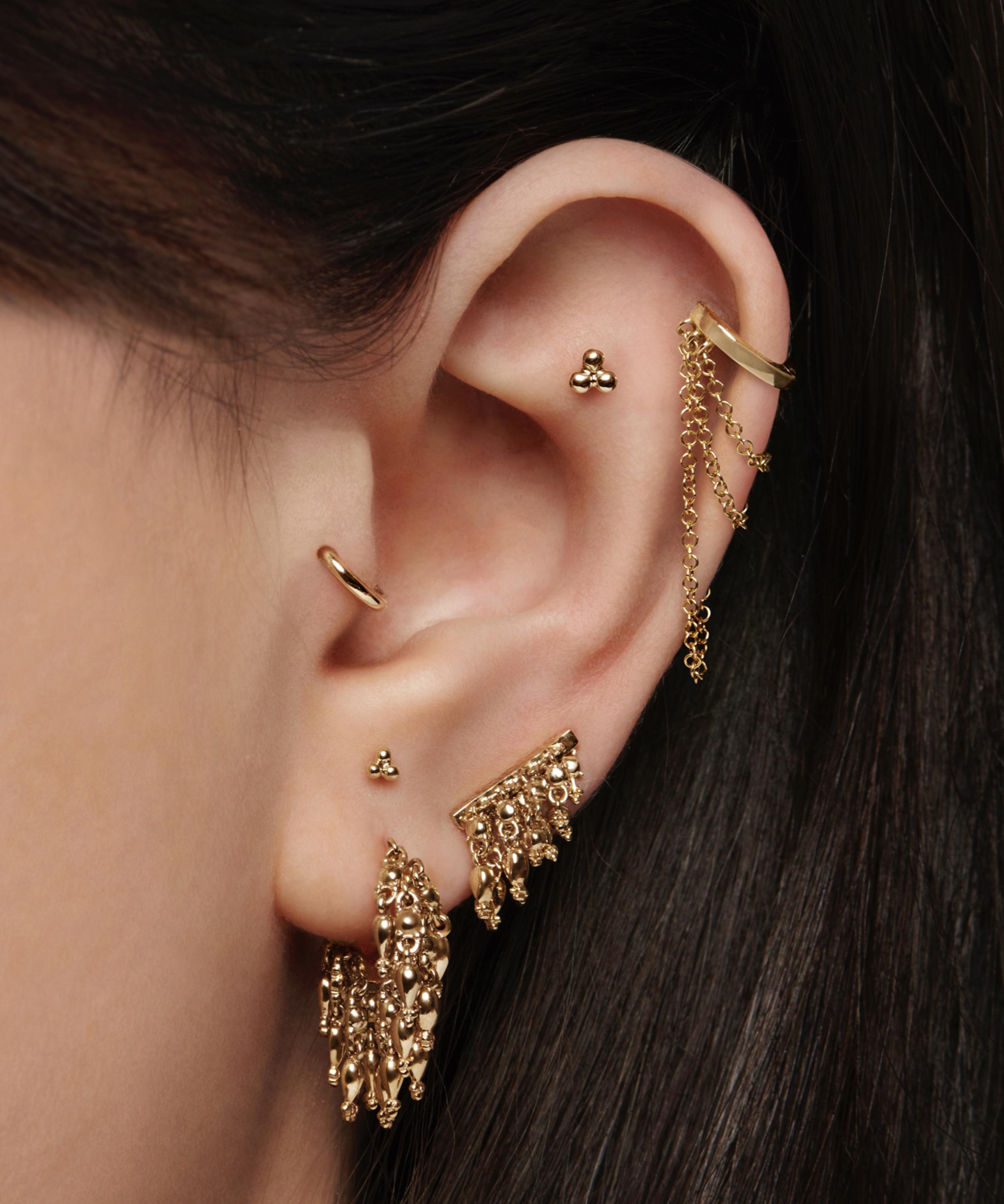 MARIA TASH MARIA TASH 14CT 11MM TASSEL BAR STUD EARRING LEFT 000713708