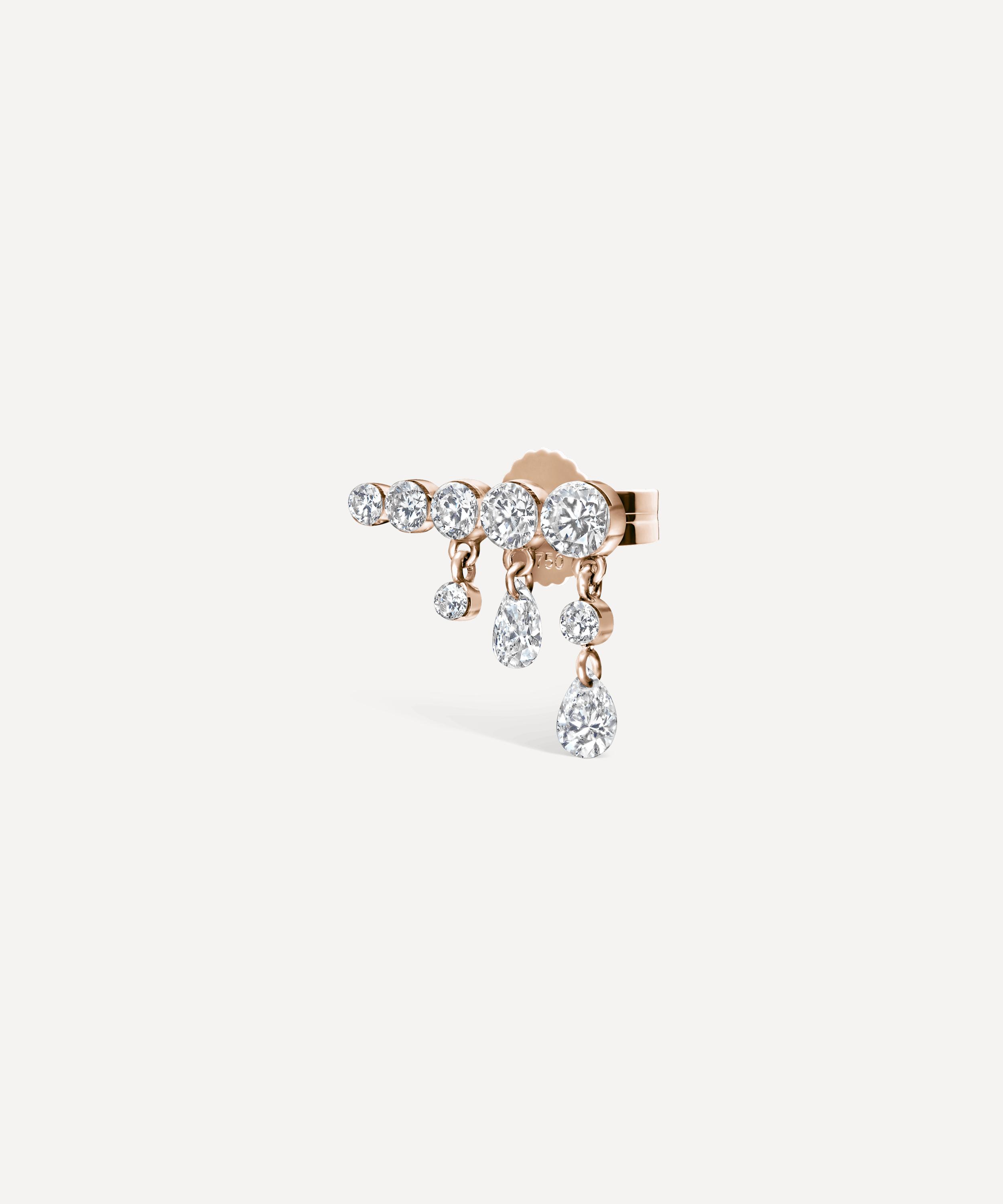 MARIA TASH MARIA TASH 18CT 11MM INVISIBLE SET DIAMOND CRESCENDO BAR STUD EARRING RIGHT 000713716