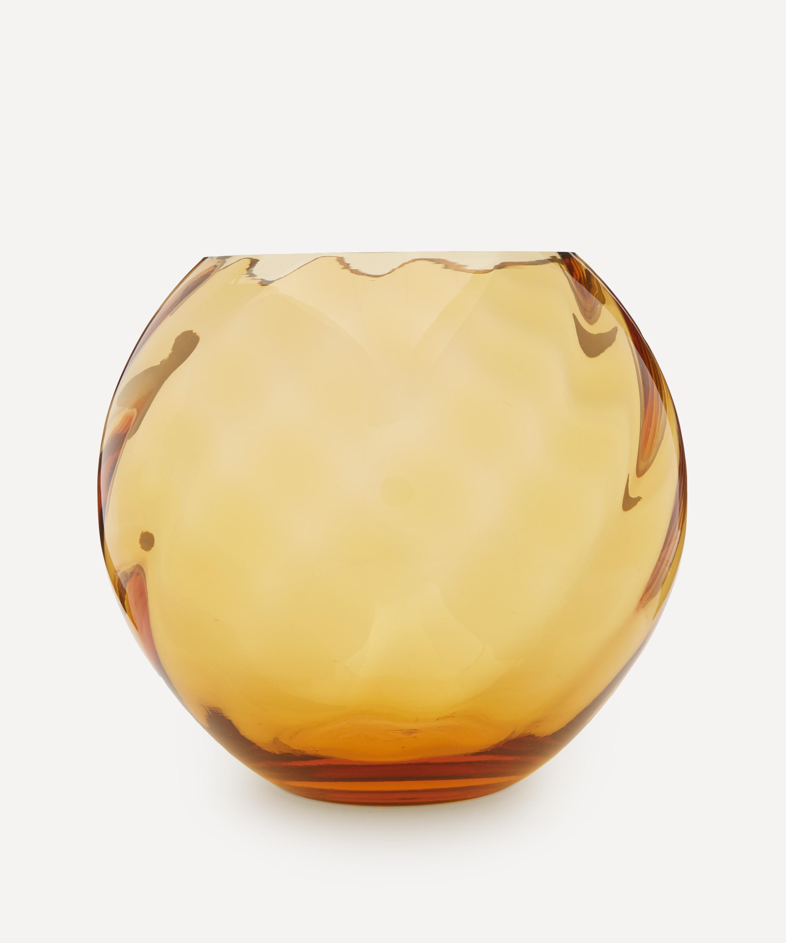 Shop Klimchi Round Marika Vase In Amber