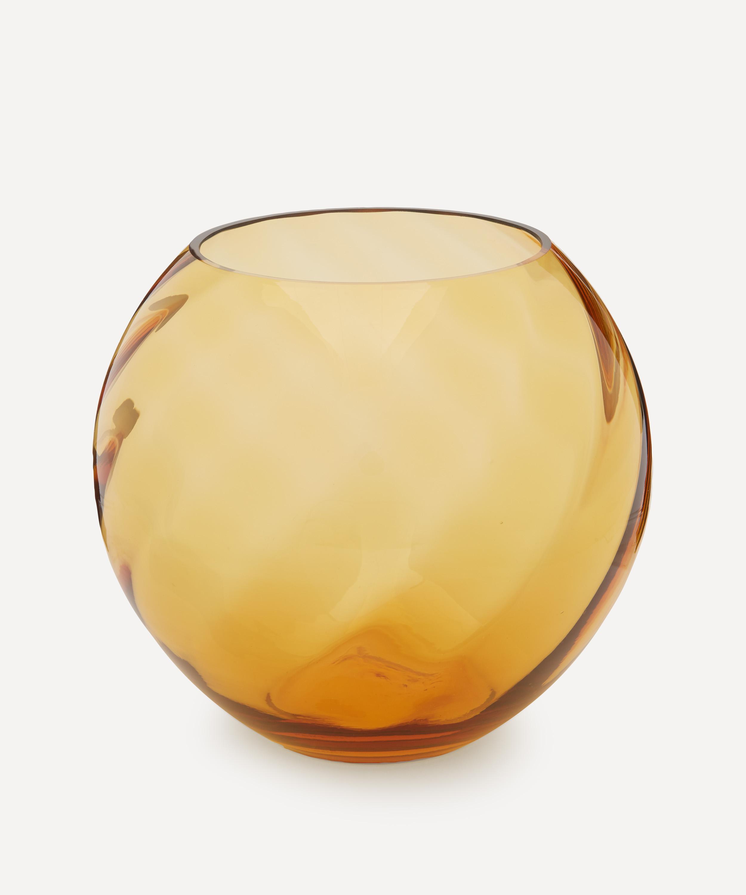 Shop Klimchi Round Marika Vase In Amber