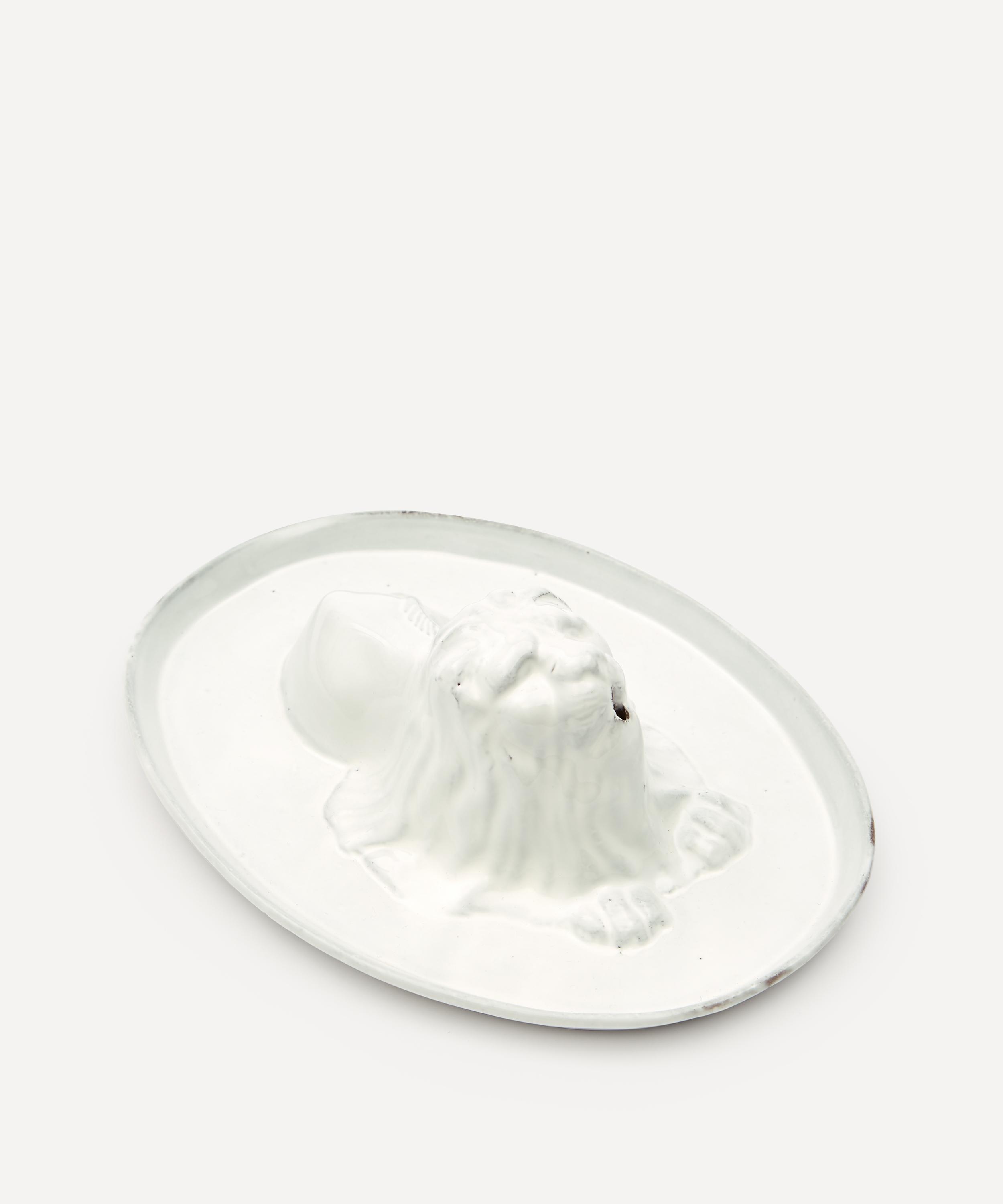 Astier De Villatte Large Lion Incense Holder In White